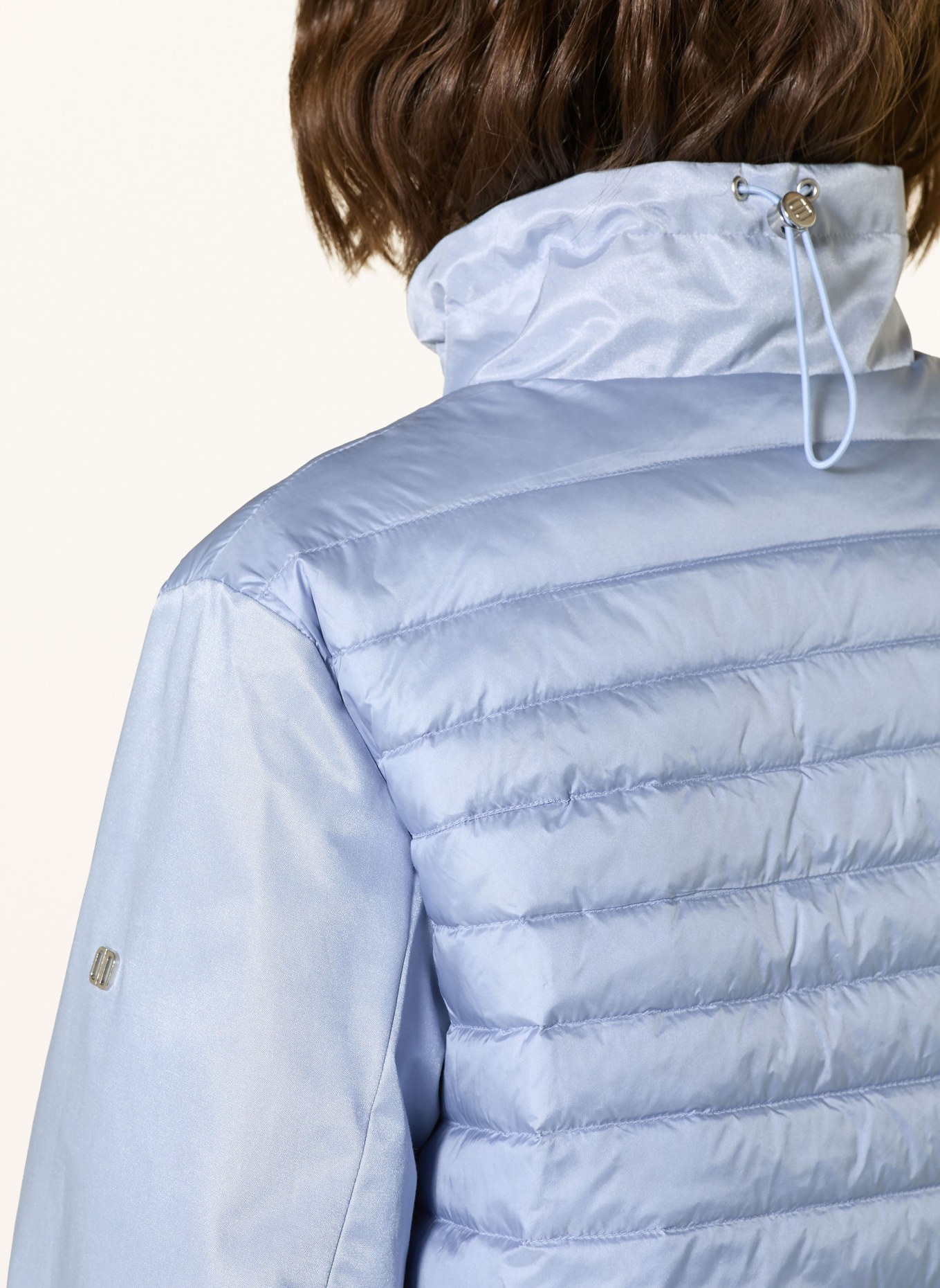 DUNO Daunenjacke NAMI im Materialmix: HELLBLAU
