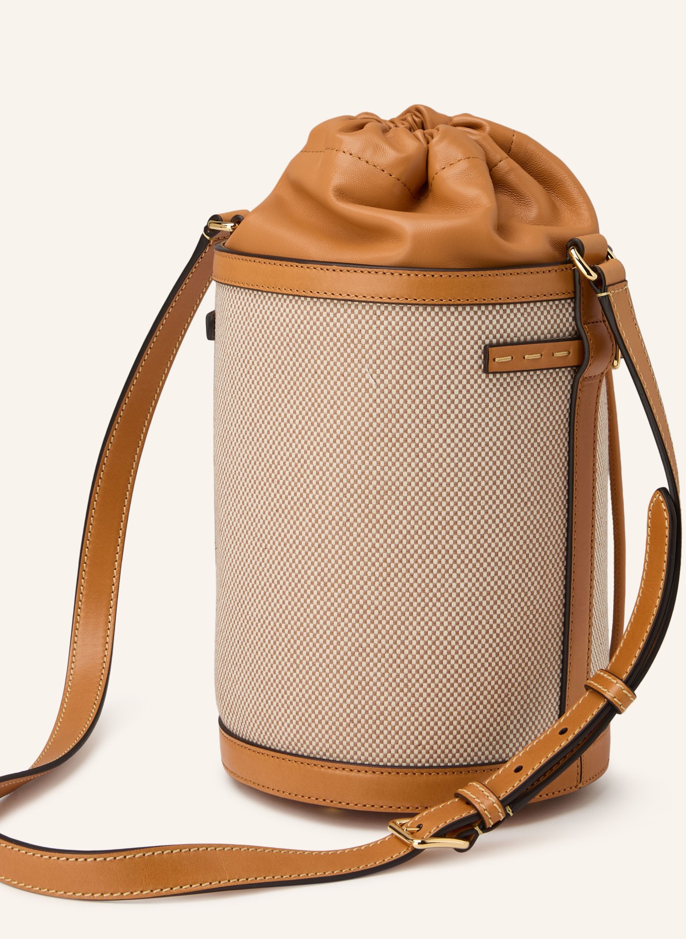 VALENTINO GARAVANI Beuteltasche ANTIBES: CAMEL / GOLD / BEIGE