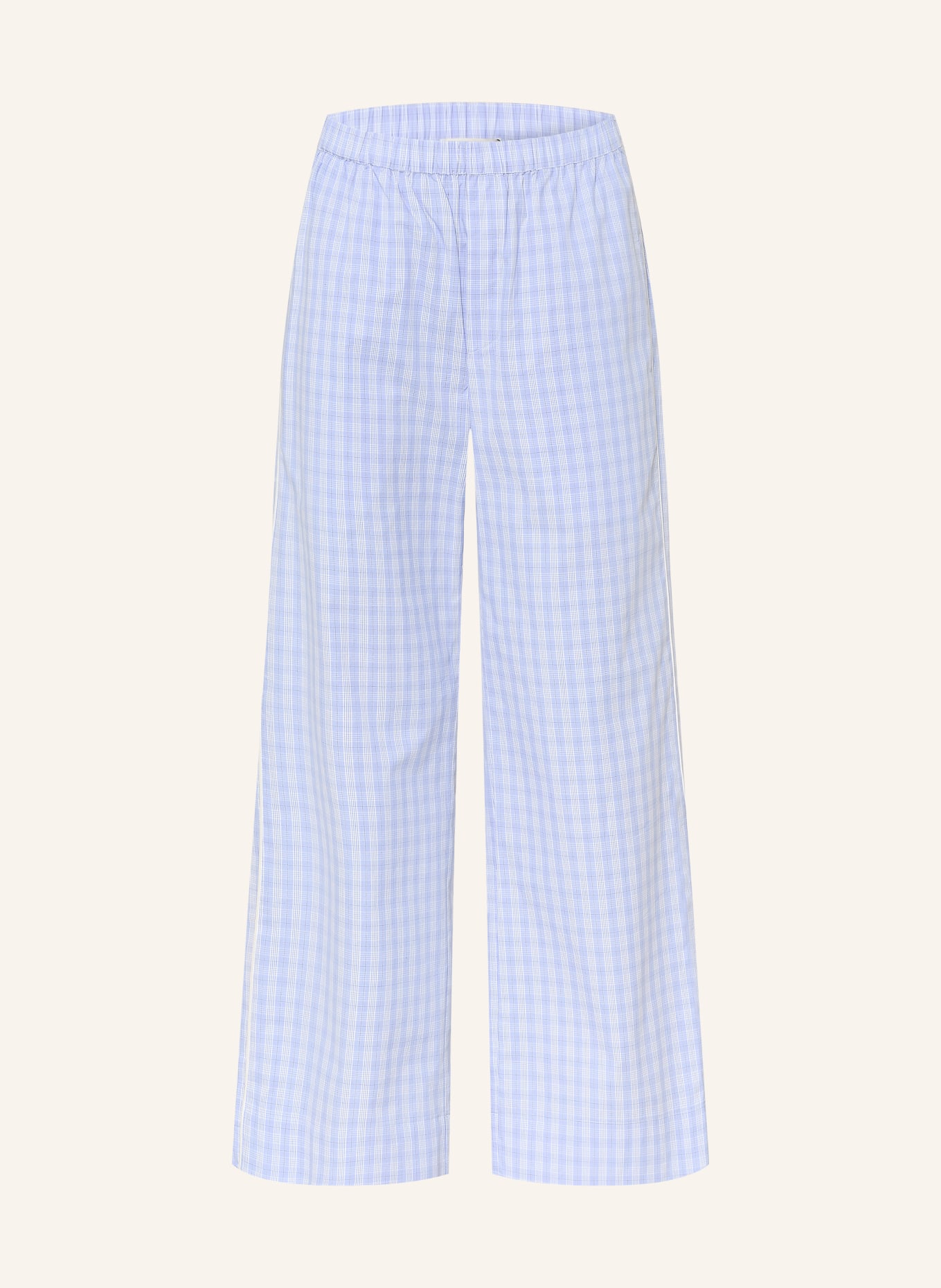SOFIE SCHNOOR JORDENSW wide-leg pants: LIGHT BLUE / WHITE