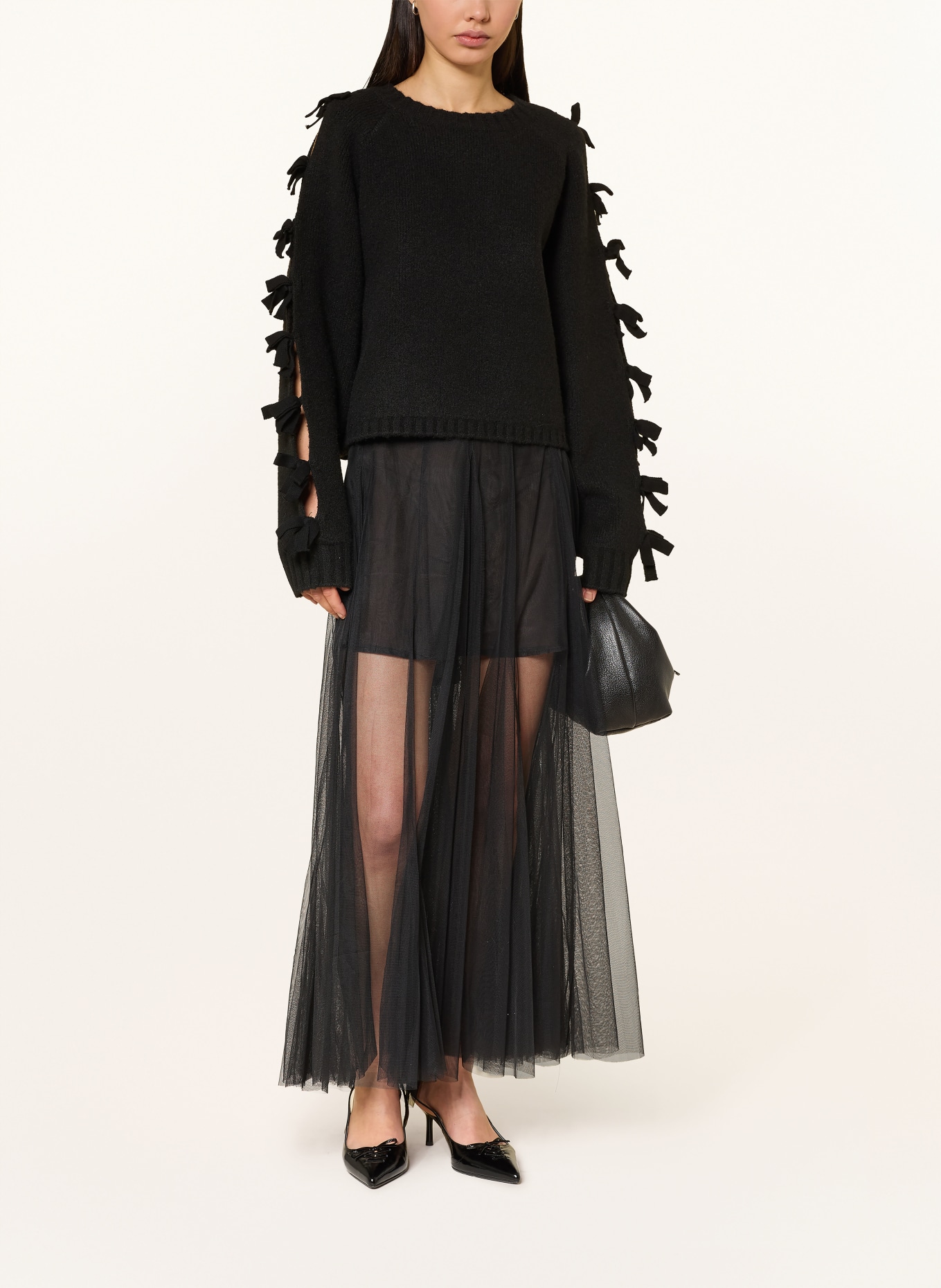 SOFIE SCHNOOR Mesh skirt ROASLYSW: BLACK