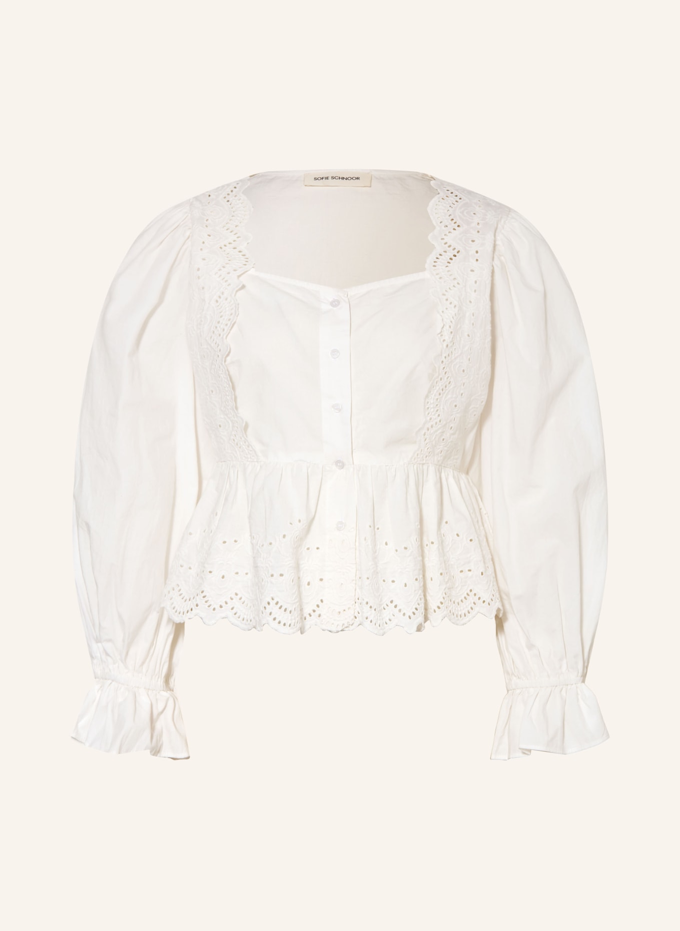 SOFIE SCHNOOR Bluzka ARIA z koronką: BIAŁY