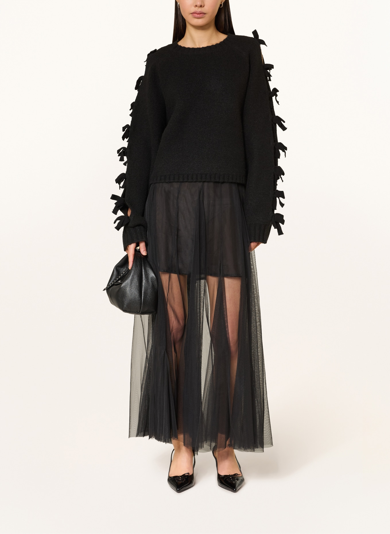 SOFIE SCHNOOR PERMELISW sweater with cutouts: BLACK