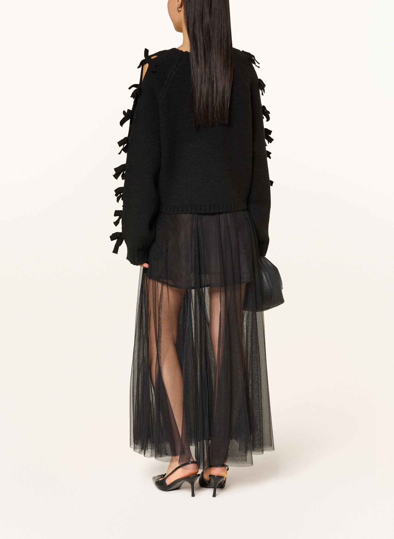 SOFIE SCHNOOR PERMELISW sweater with cutouts: BLACK