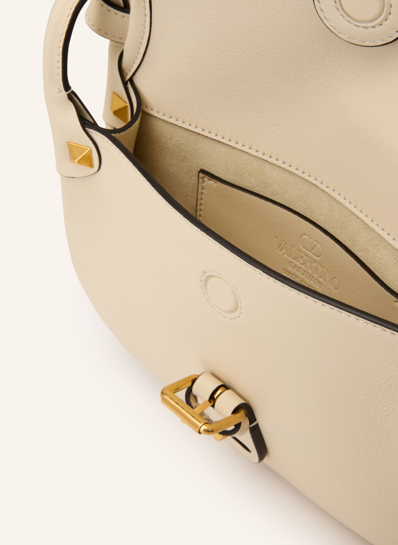 VALENTINO GARAVANI Taška přes rameno FLANEUSE s nýty: KRÉMOVÁ