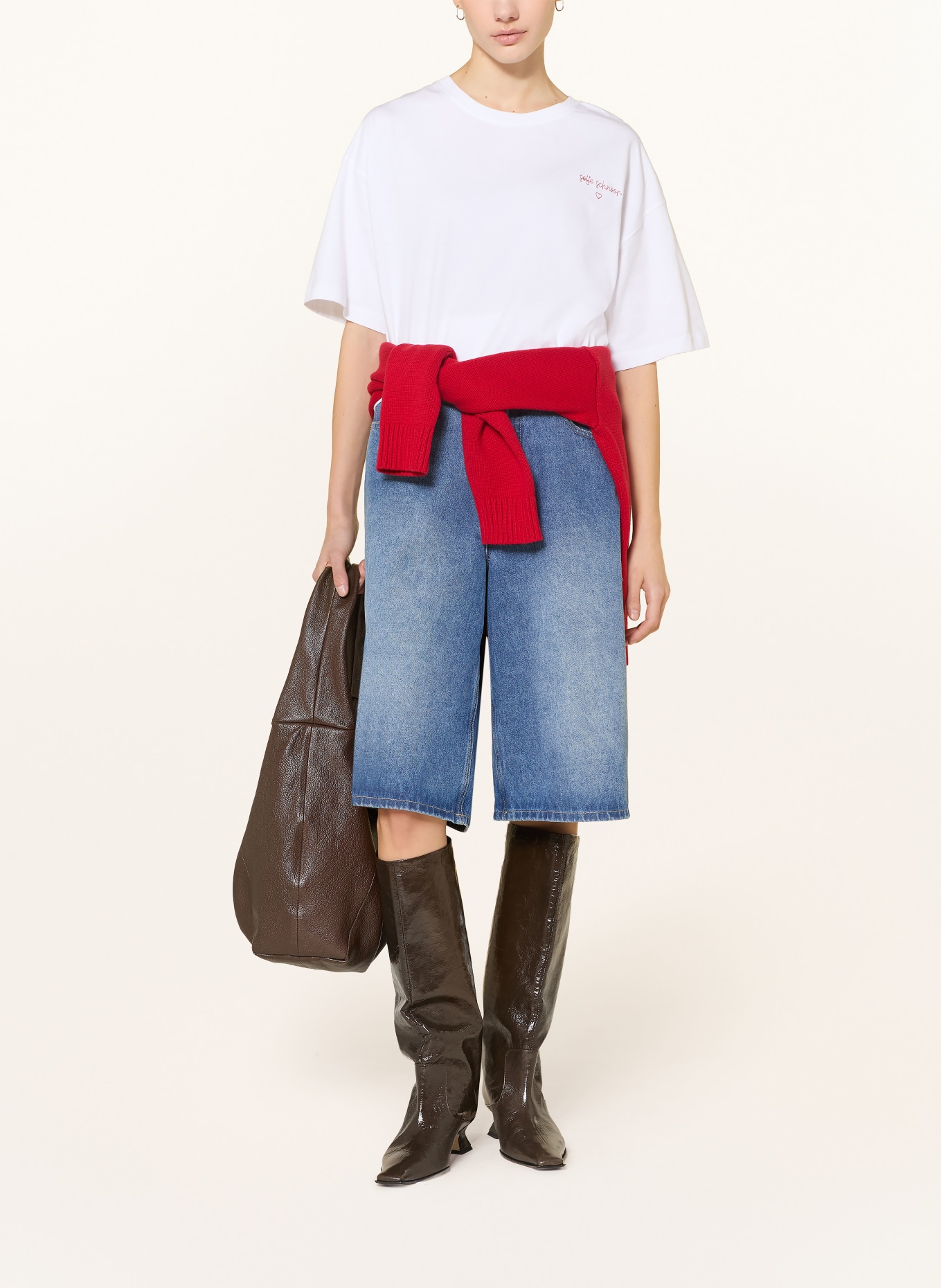 SOFIE SCHNOOR Tričko VERASW: BÍLÁ / ČERVENÁ