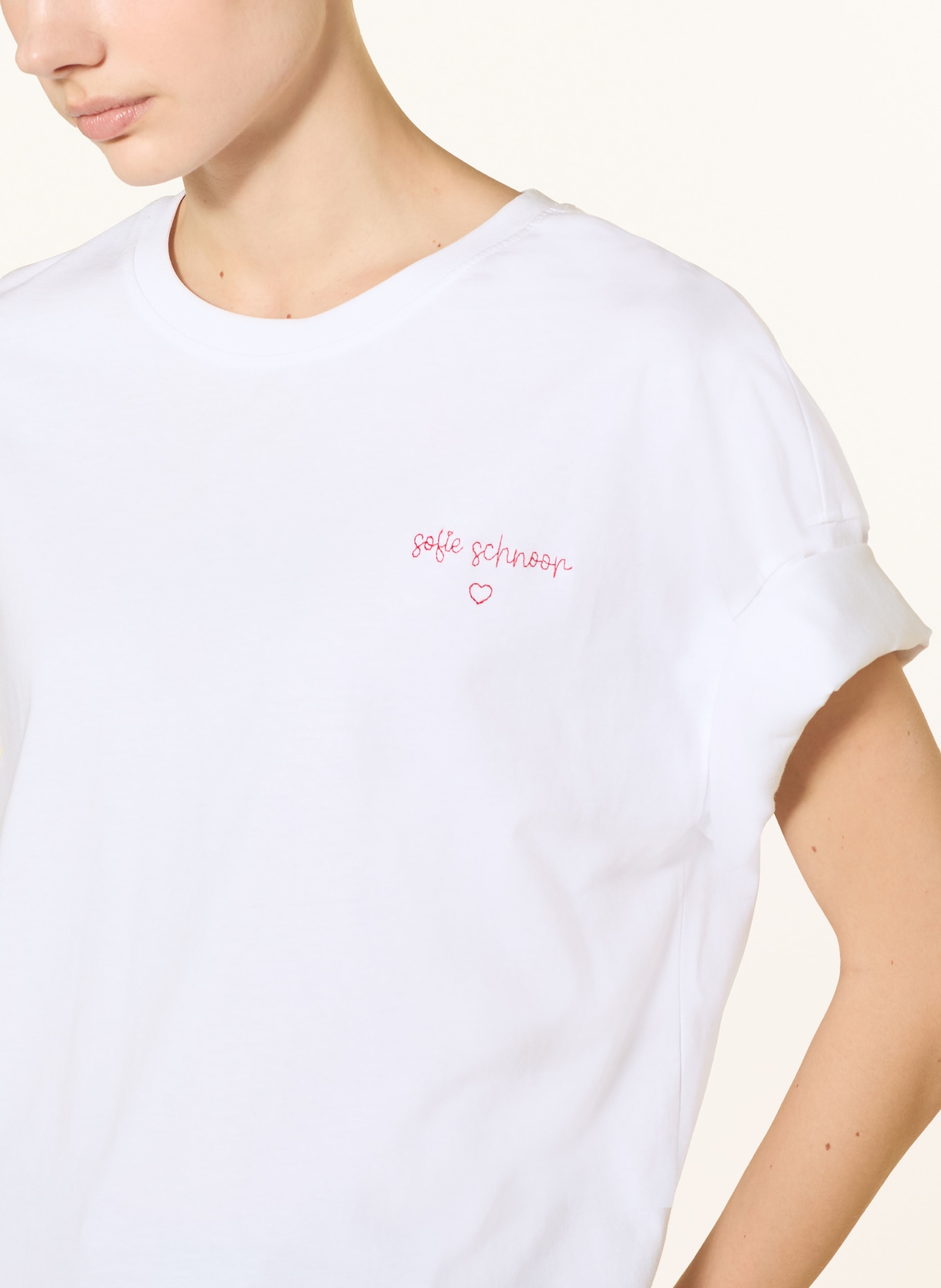 SOFIE SCHNOOR Tričko VERASW: BÍLÁ / ČERVENÁ