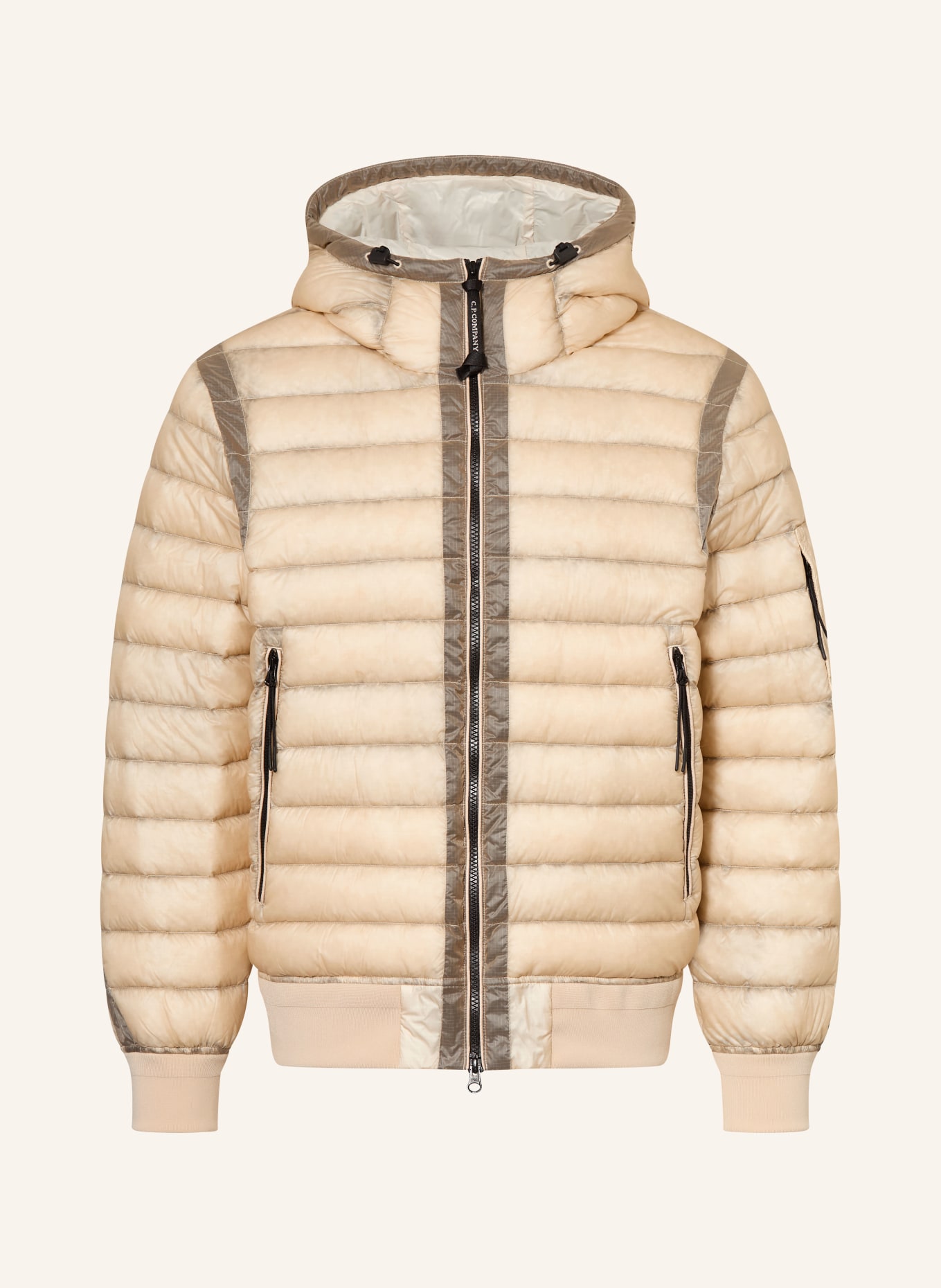 C.P. COMPANY Lightweight-Daunenjacke: BEIGE / TAUPE / SCHWARZ