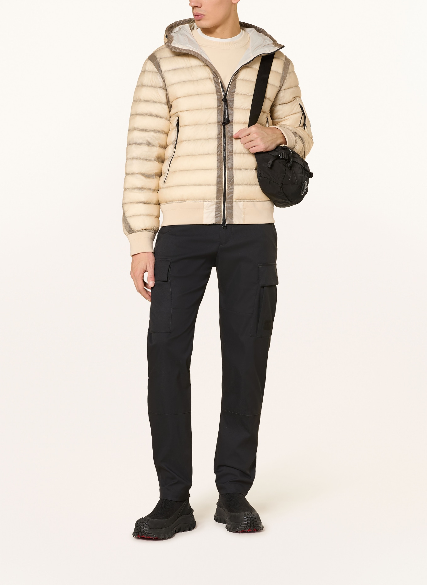 C.P. COMPANY Lightweight-Daunenjacke: BEIGE / TAUPE / SCHWARZ