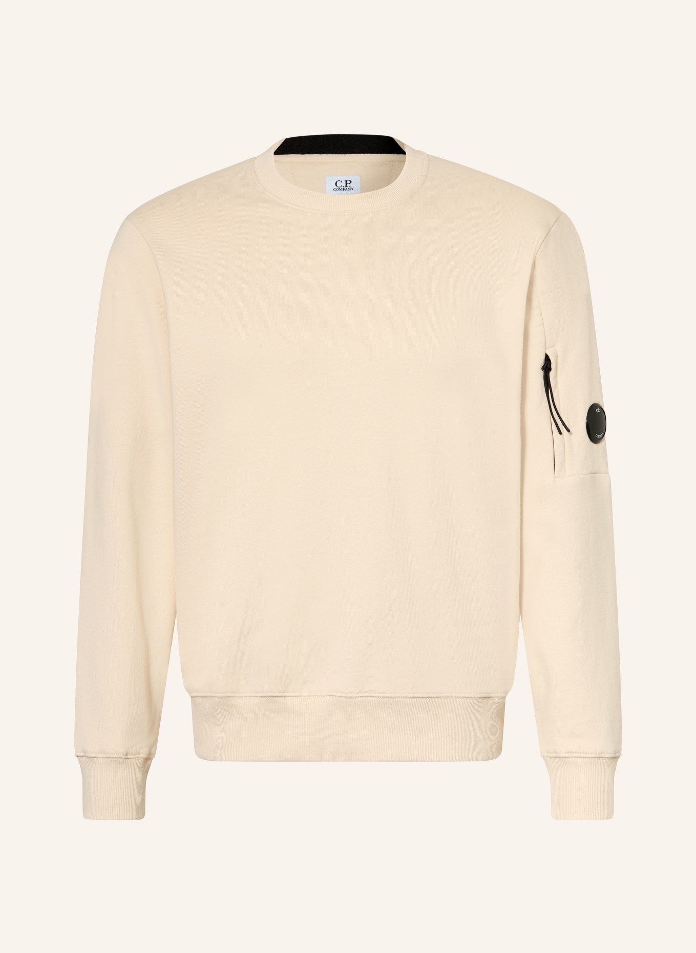 C.P. COMPANY Sweatshirt: BEIGE / SCHWARZ