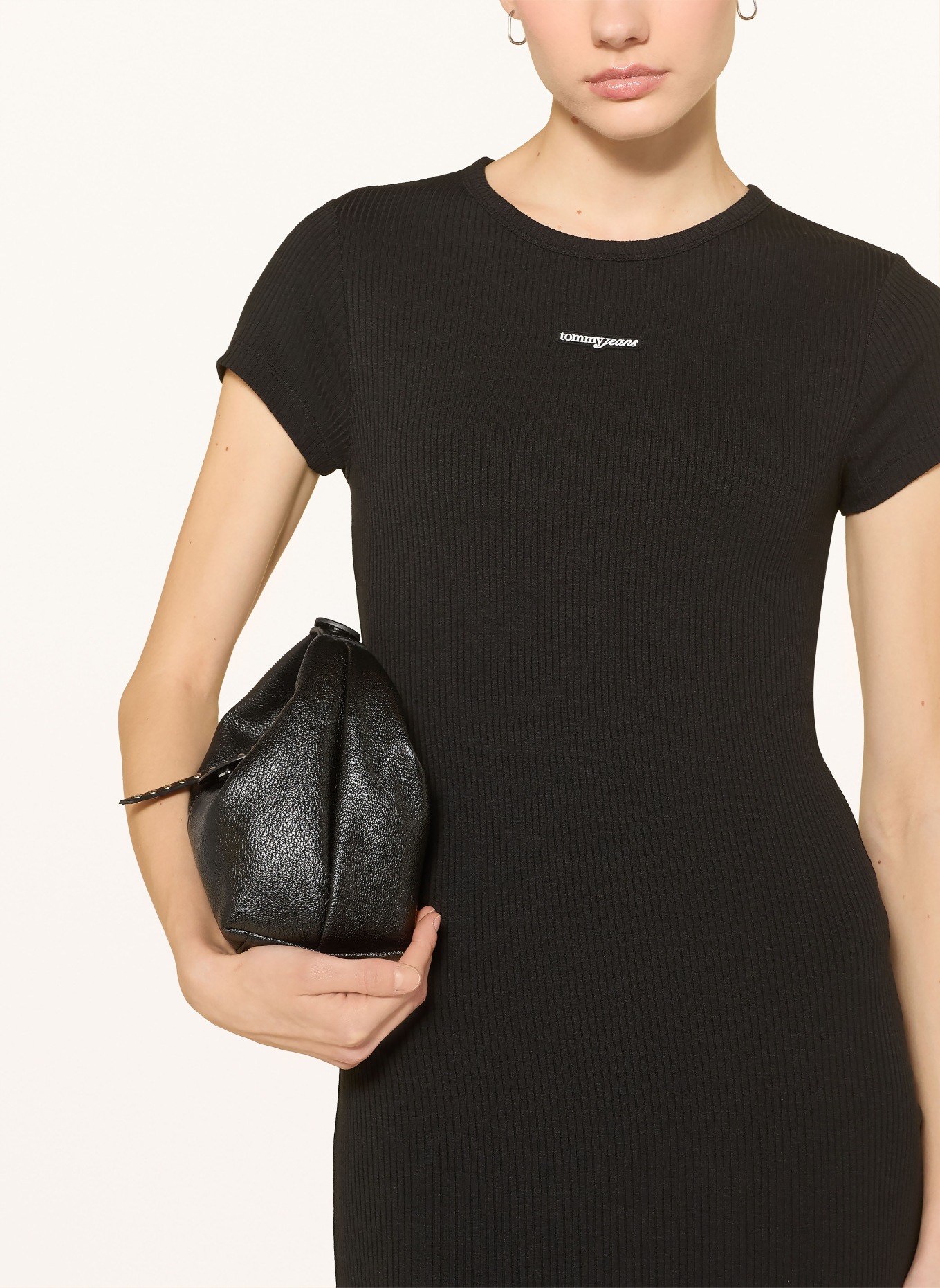 TOMMY JEANS jersey dress: BLACK