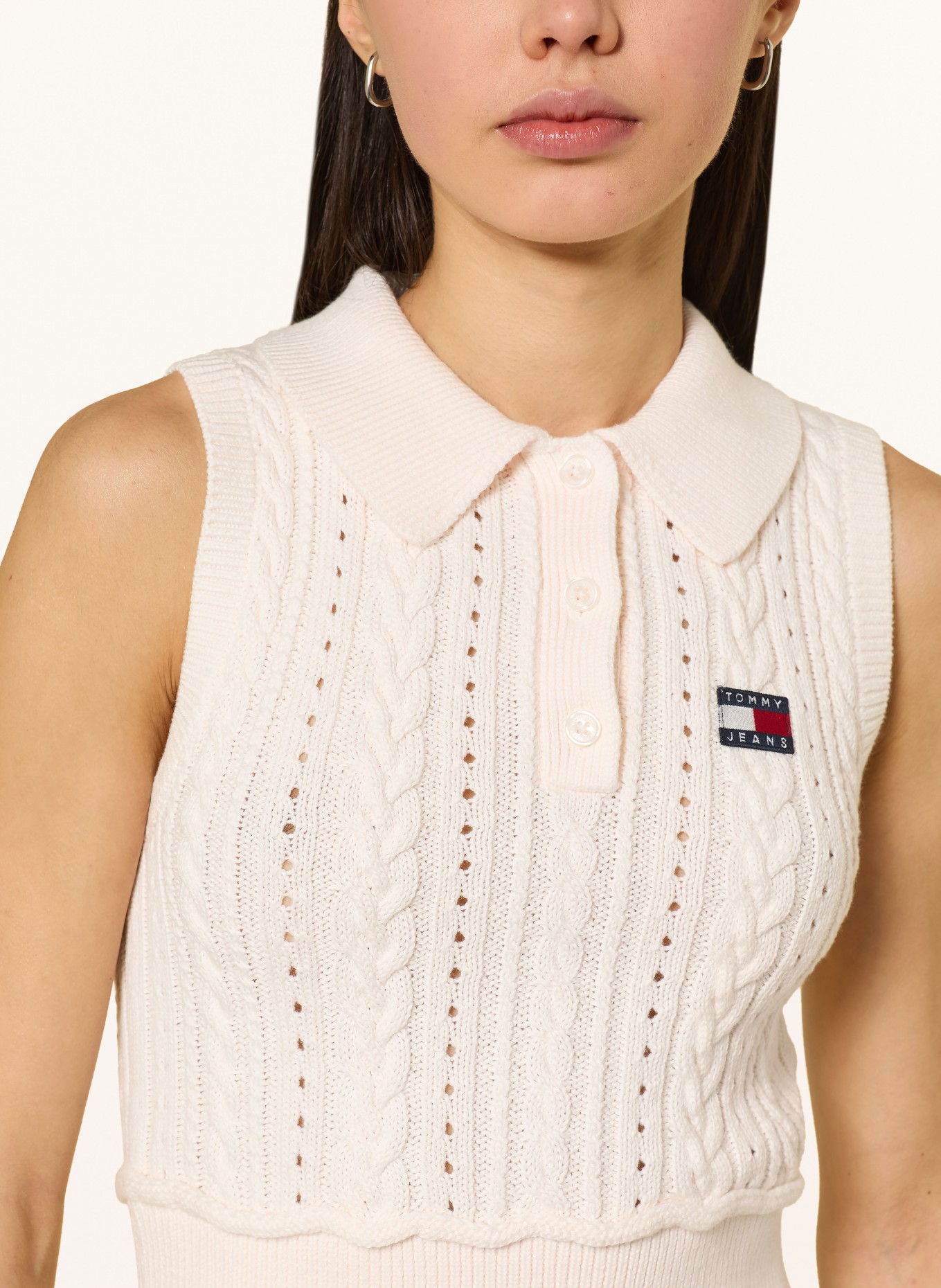 TOMMY JEANS pletený top: REŽNÁ