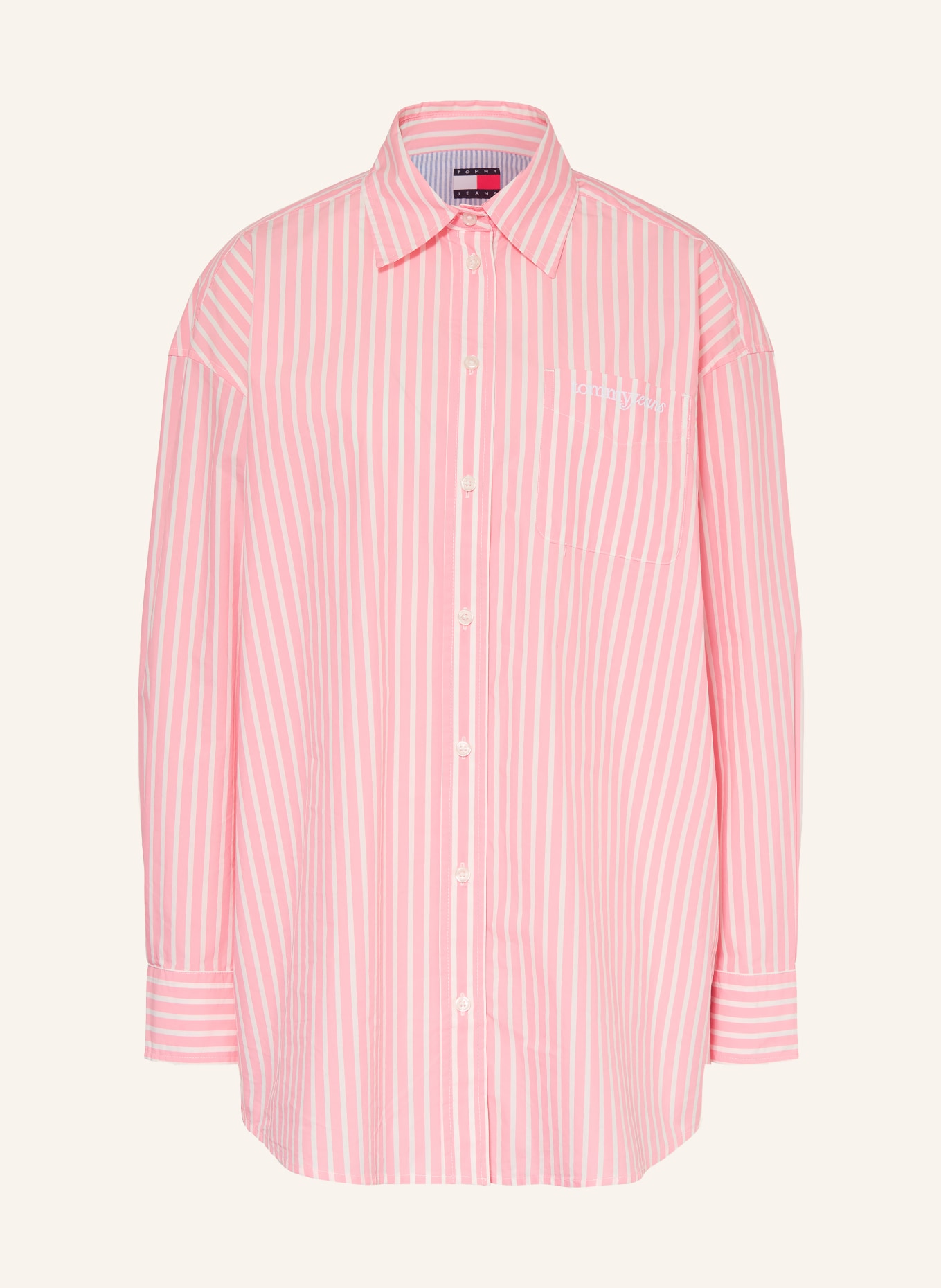 TOMMY JEANS Oversized-Hemdbluse: ROSA / HELLROSA