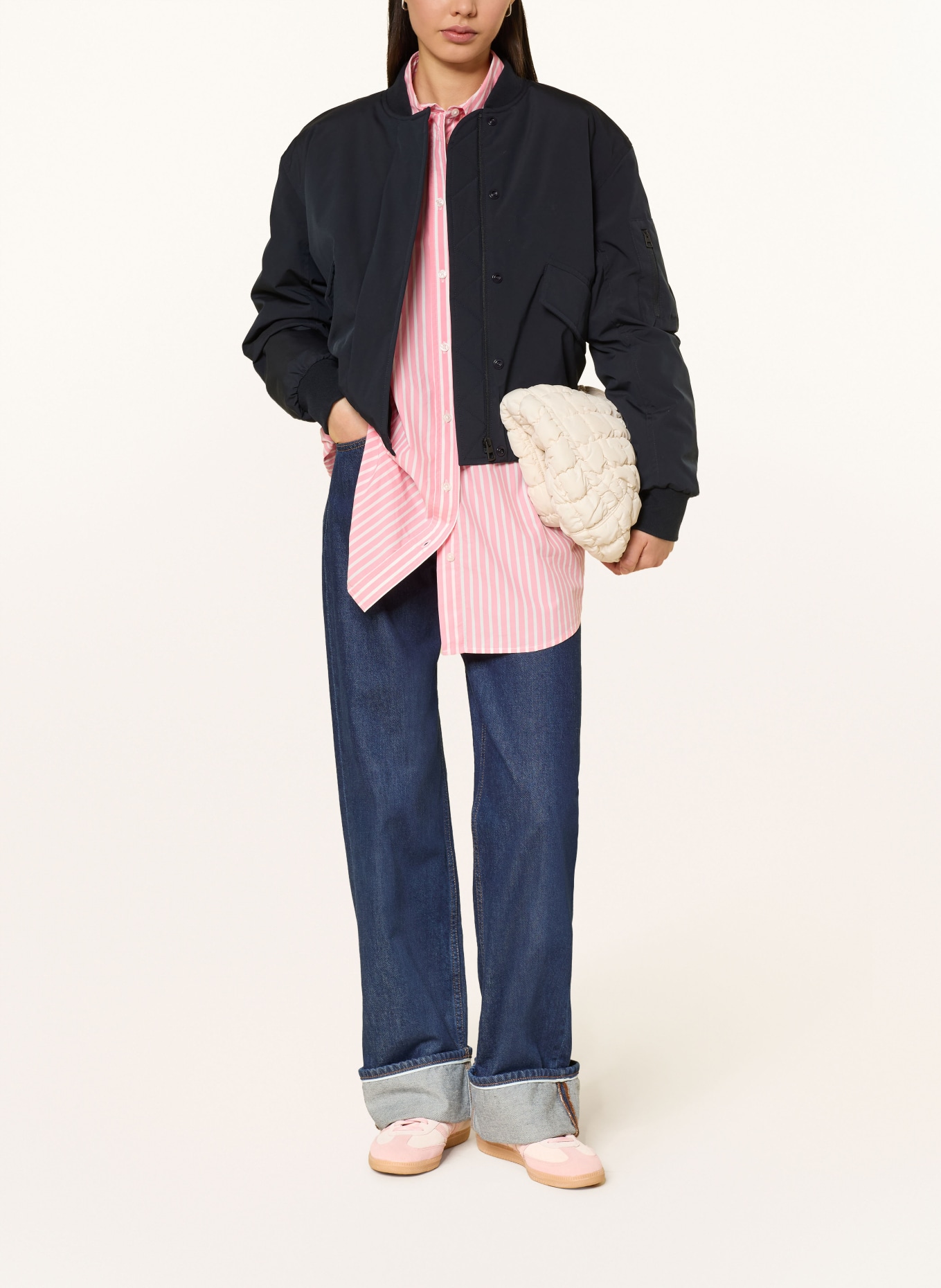 TOMMY JEANS Oversized-Hemdbluse: ROSA / HELLROSA