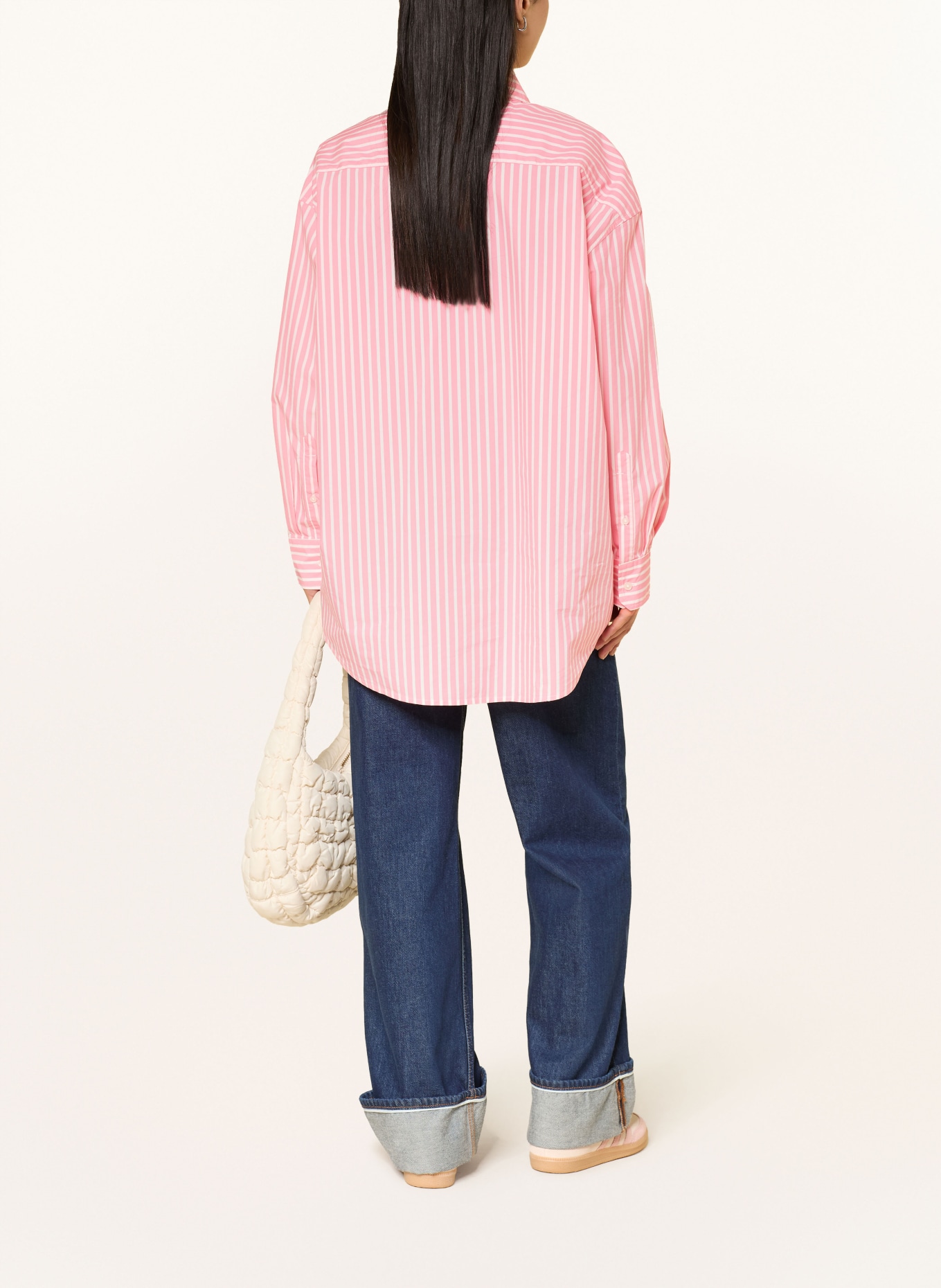 TOMMY JEANS Oversized-Hemdbluse: ROSA / HELLROSA