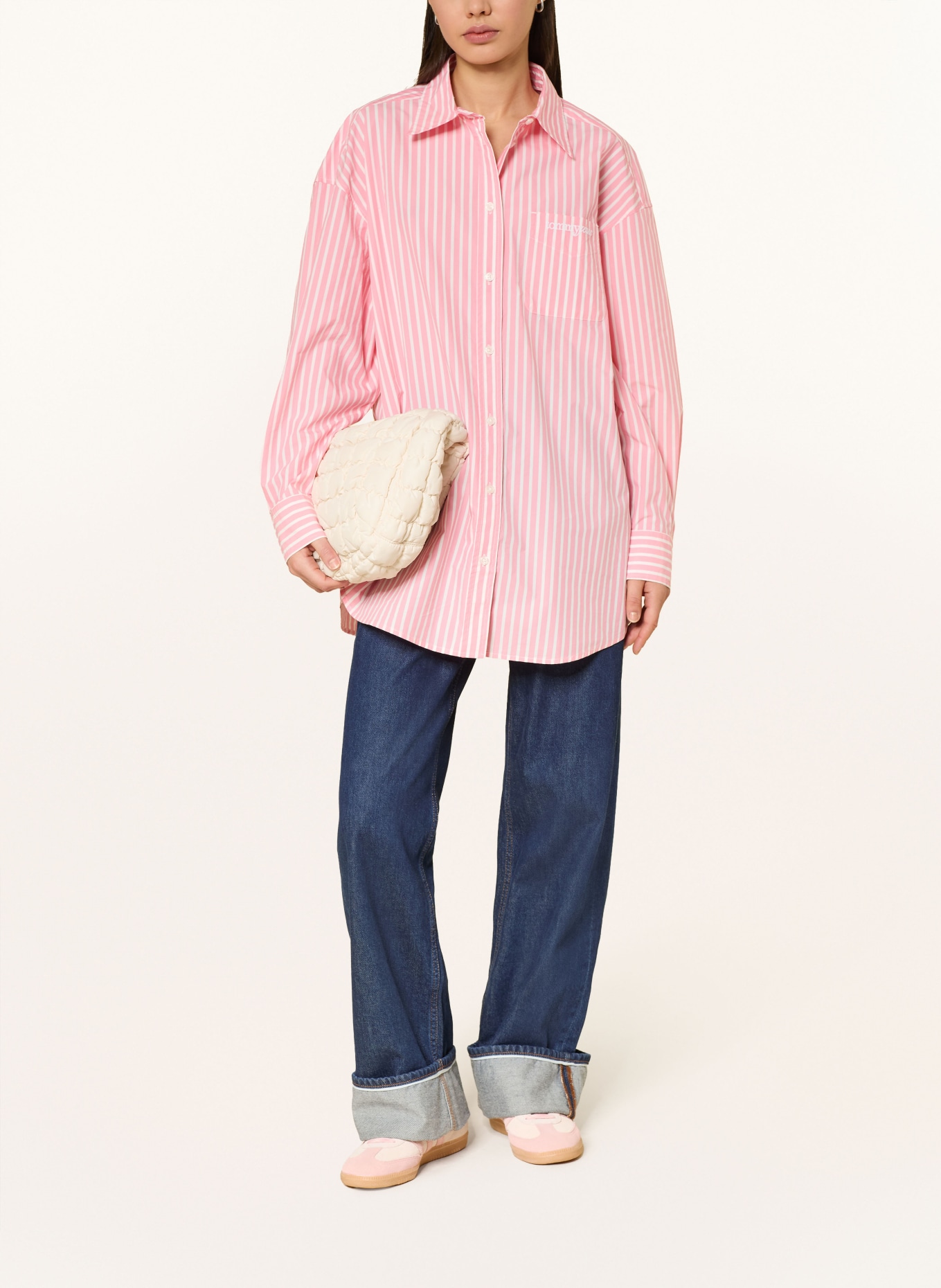 TOMMY JEANS Oversized-Hemdbluse: ROSA / HELLROSA