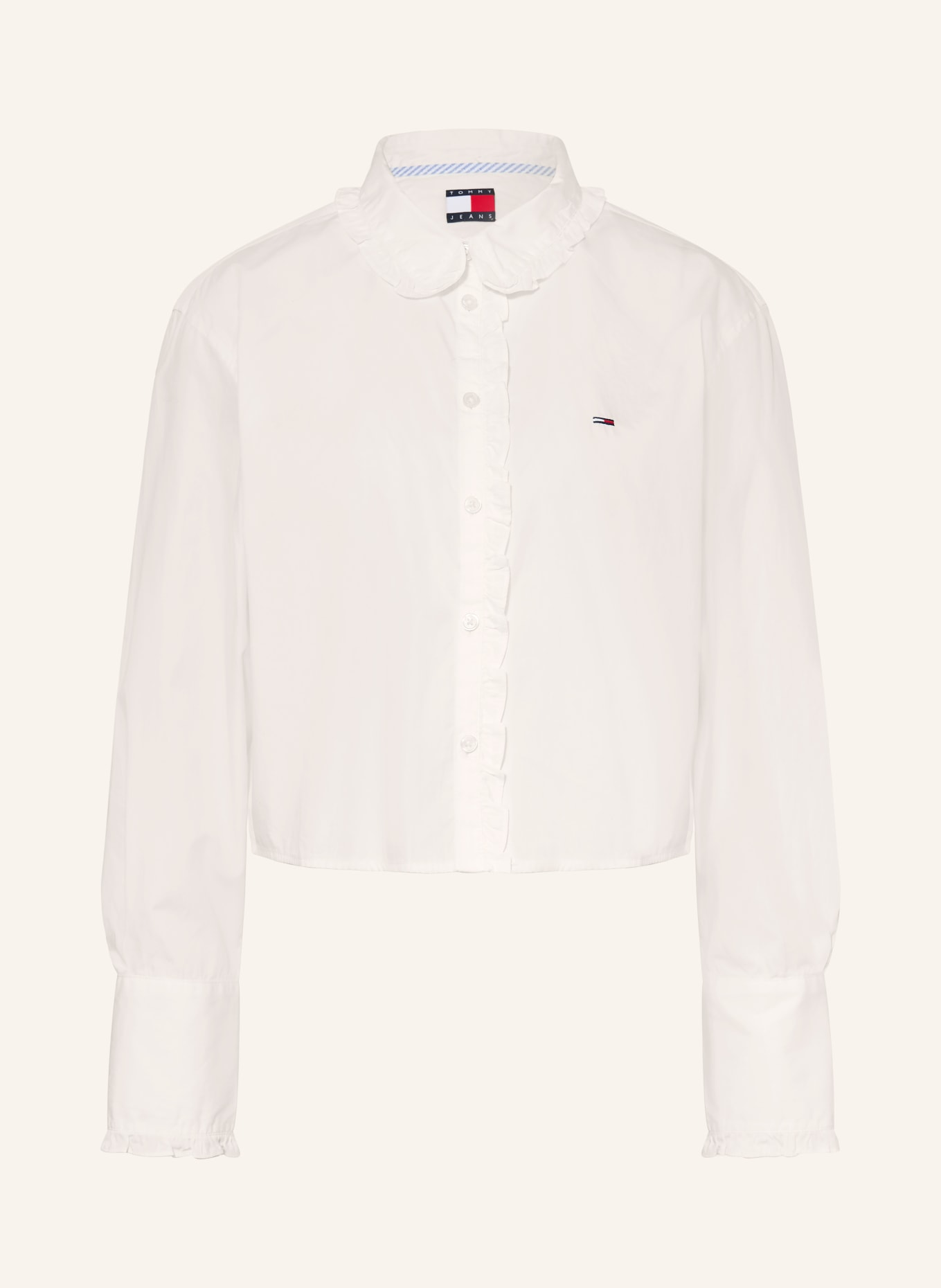 TOMMY JEANS Košile s volánky: KRÉMOVÁ