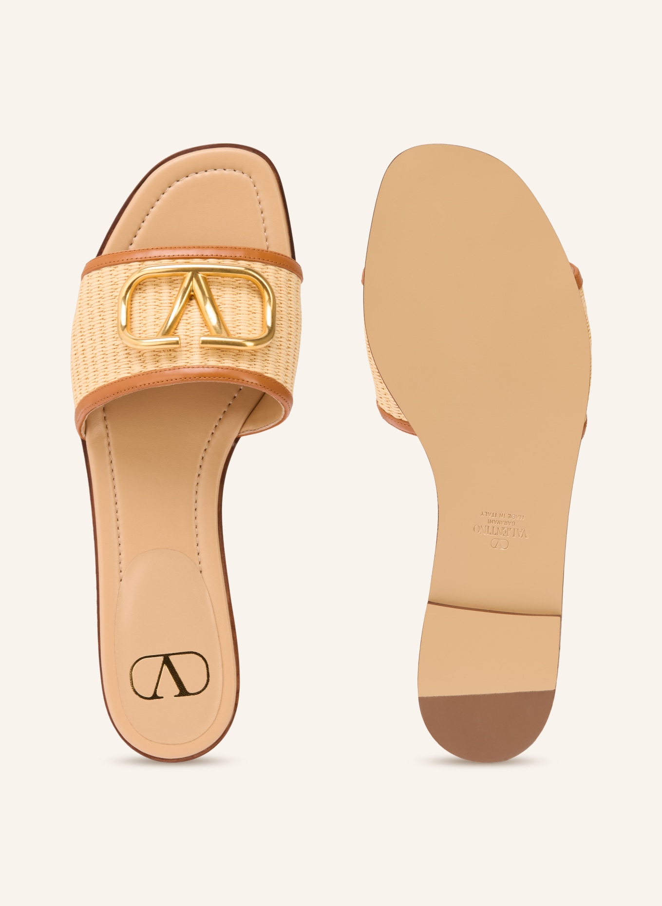 VALENTINO GARAVANI Pantofle VLOGO SIGNATURE: BÉŽOVÁ / KOŇAKOVÁ