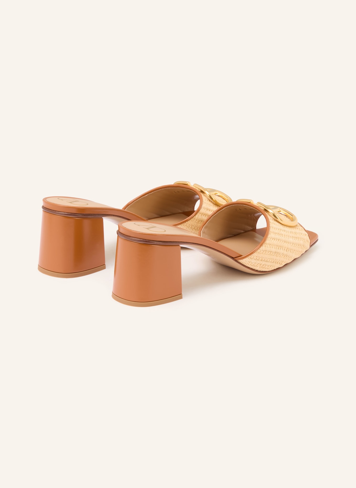 VALENTINO GARAVANI Mules VLOGO SIGNATURE: BEIGE / COGNAC