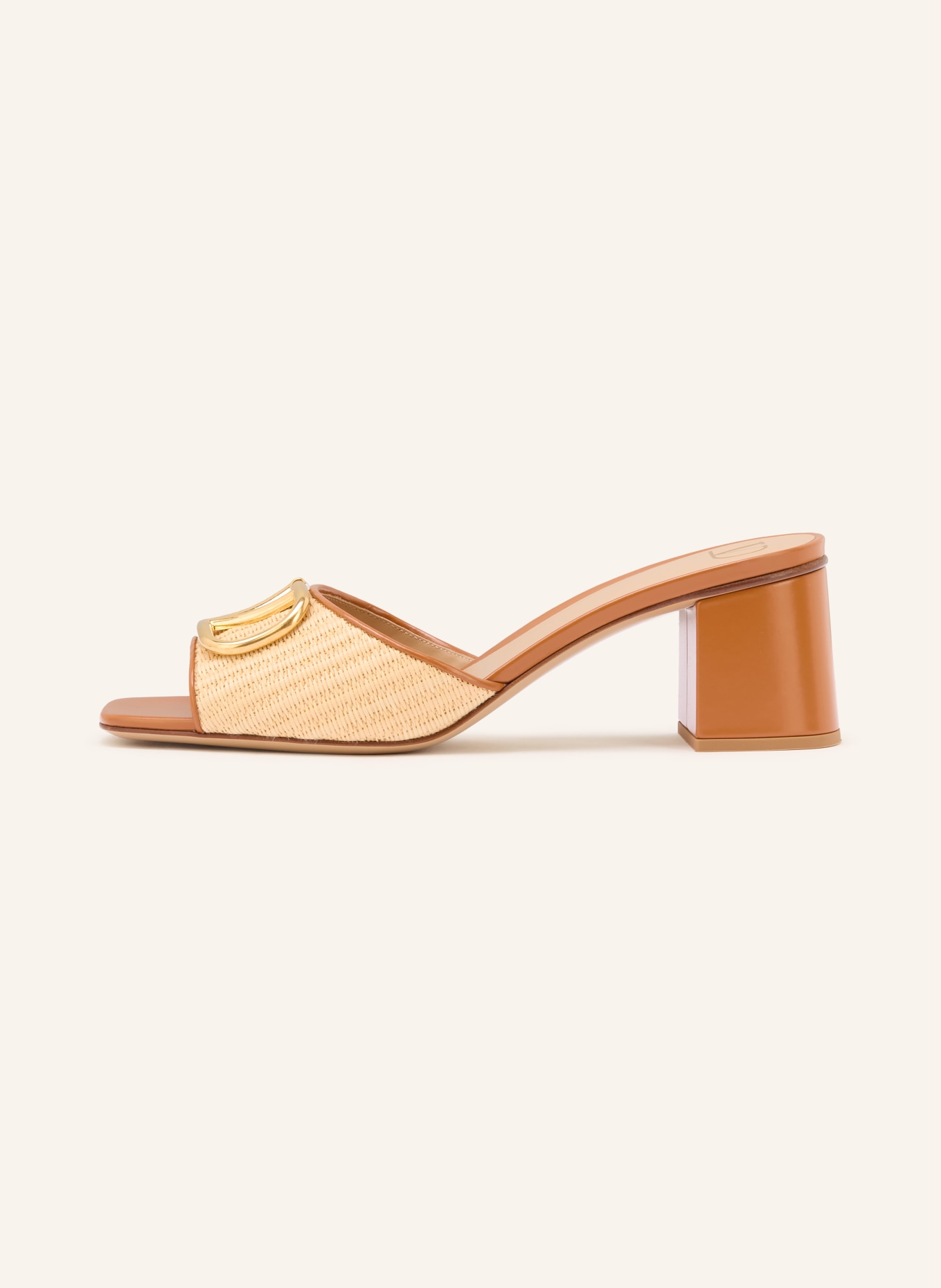 VALENTINO GARAVANI Mules VLOGO SIGNATURE: BEIGE / COGNAC