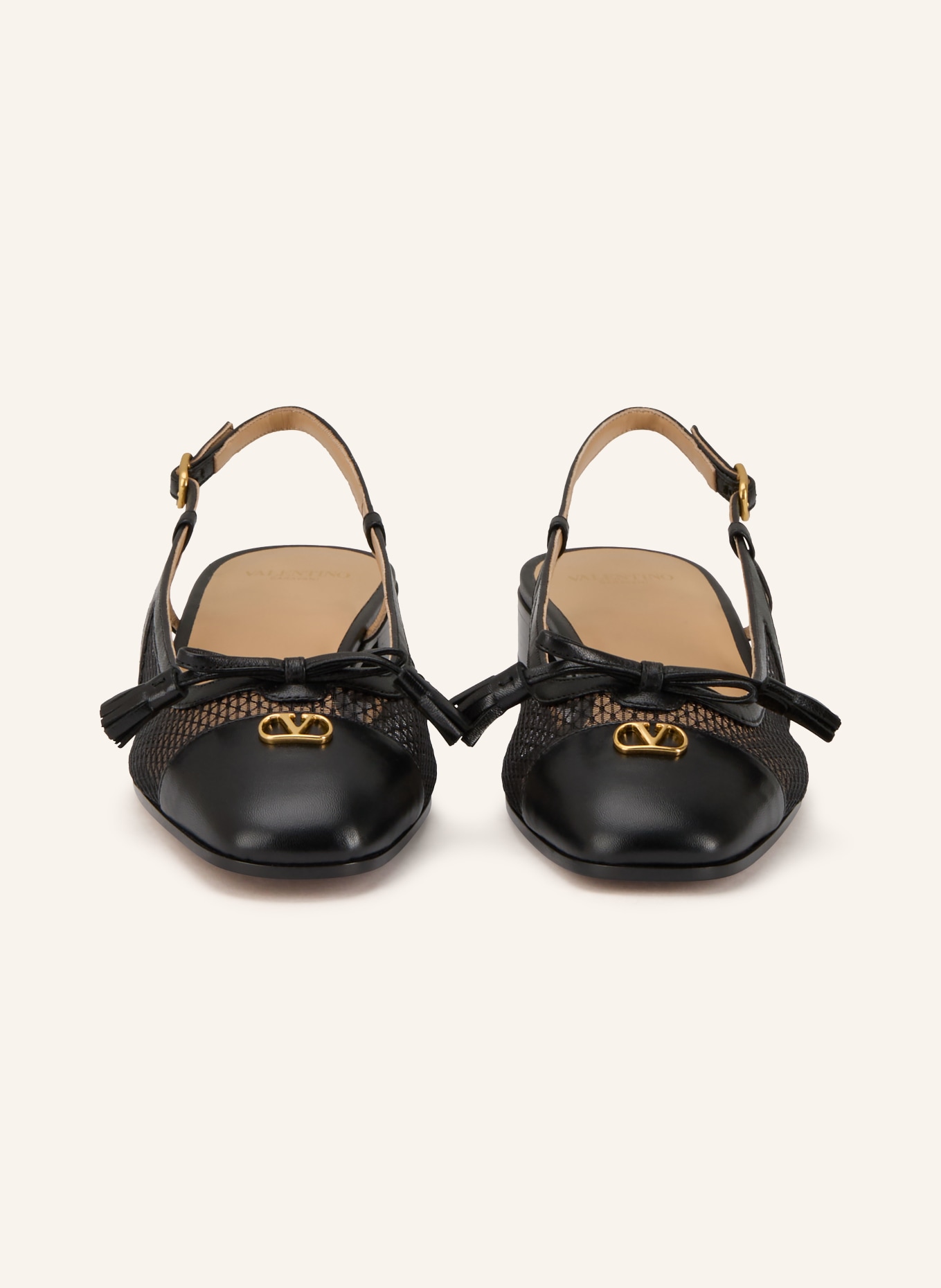 VALENTINO GARAVANI Slingballerinas VG VALET DU ROI: SCHWARZ / GOLD