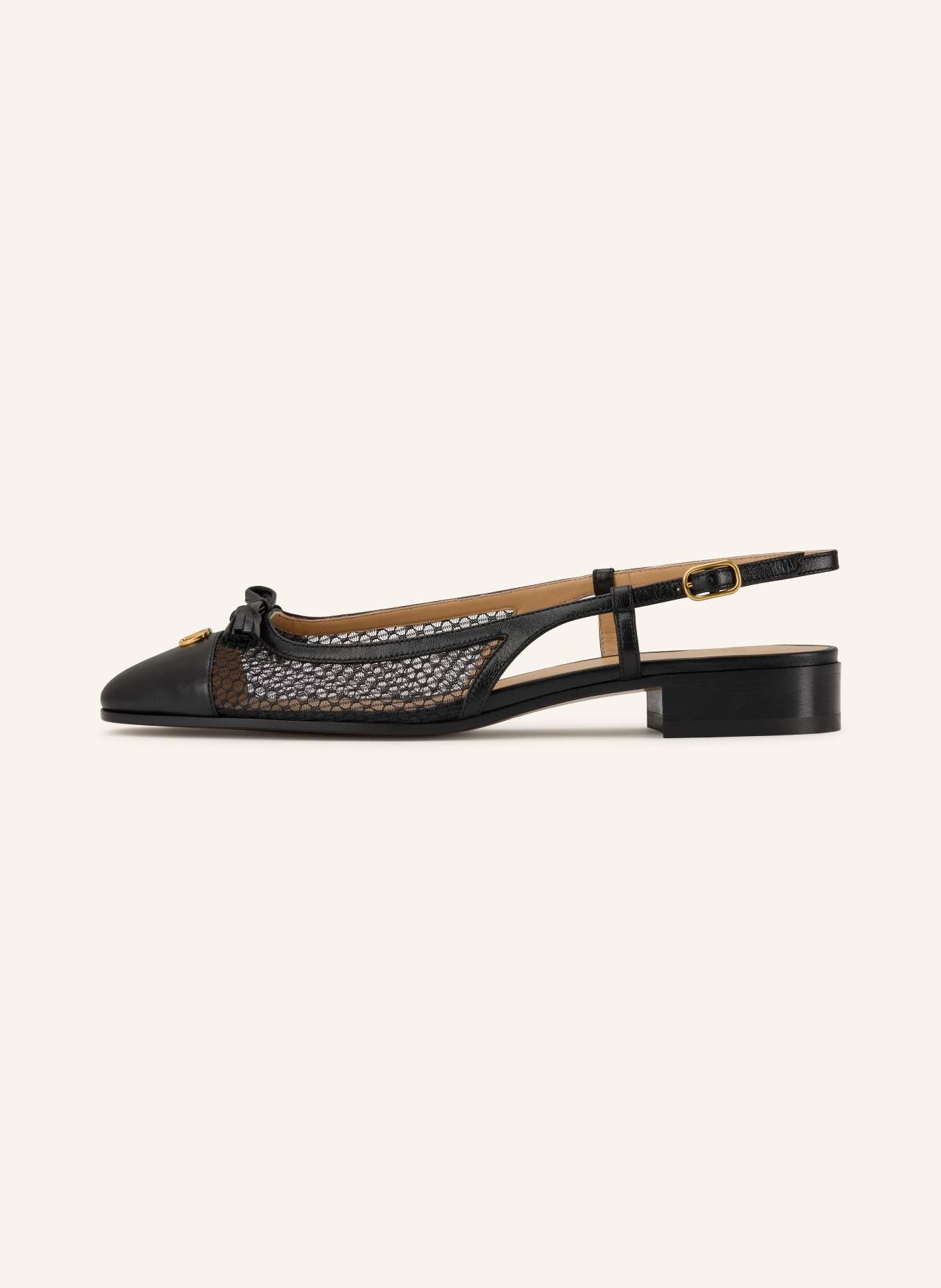 VALENTINO GARAVANI Slingballerinas VG VALET DU ROI: SCHWARZ / GOLD