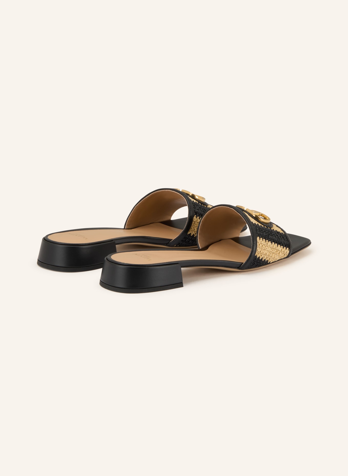 VALENTINO GARAVANI Mules VLOGO SIGNATURE: SCHWARZ / GOLD / CREME