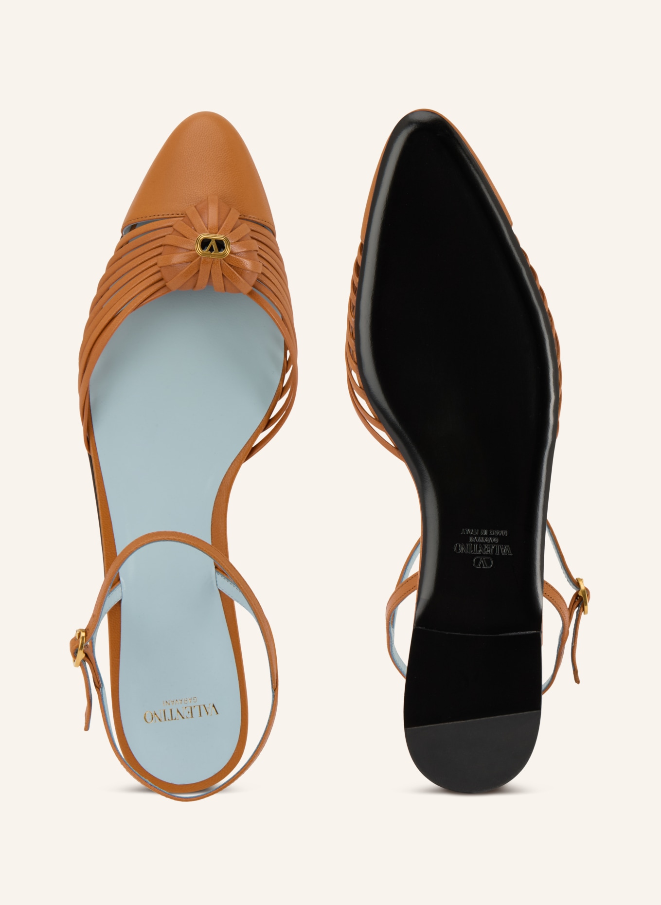 VALENTINO GARAVANI Slingballerinas VG SANDAL ROYAL: KOŇAKOVÁ / ZLATÁ