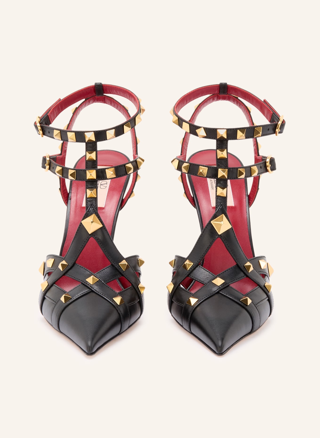 VALENTINO GARAVANI Slingback pumps with studs: BLACK