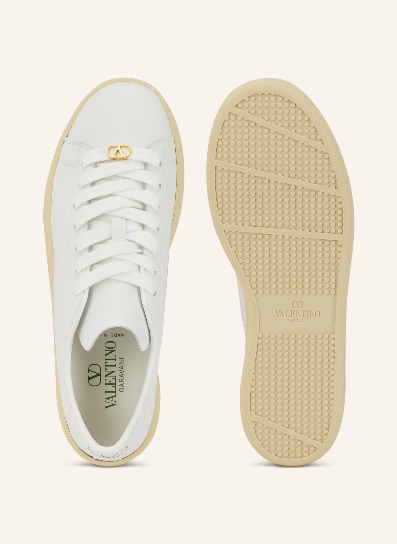 VALENTINO GARAVANI Sneaker: WEISS / GRÜN