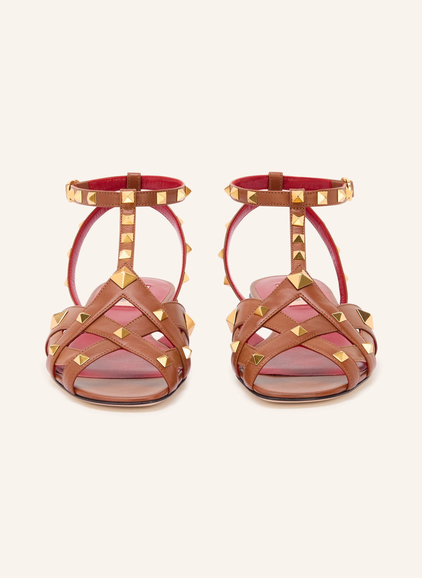 VALENTINO GARAVANI VG STUDDY sandals with studs: DARK RED