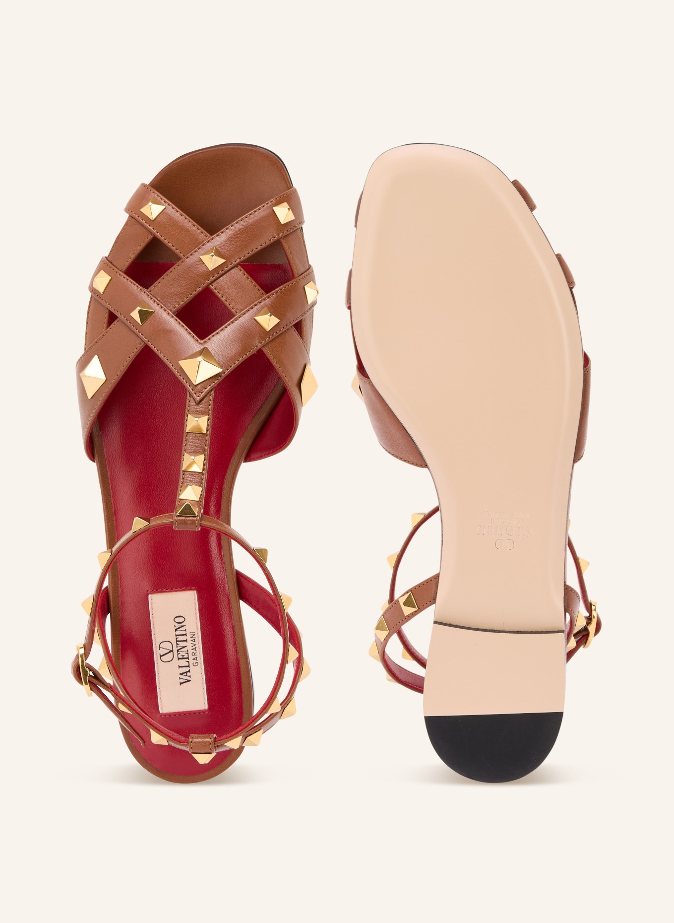 VALENTINO GARAVANI VG STUDDY sandals with studs: DARK RED