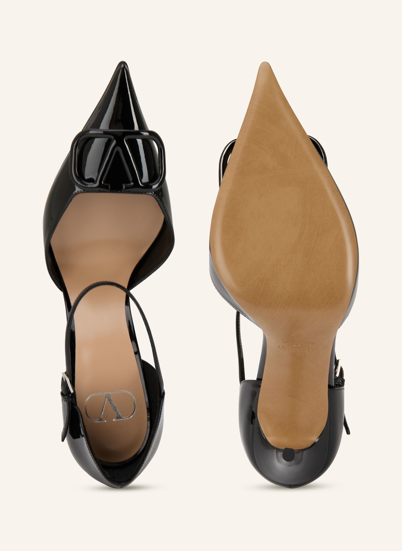 VALENTINO GARAVANI Lodičky VLOGO SIGNATURE D'ORSAY: ČERNÁ