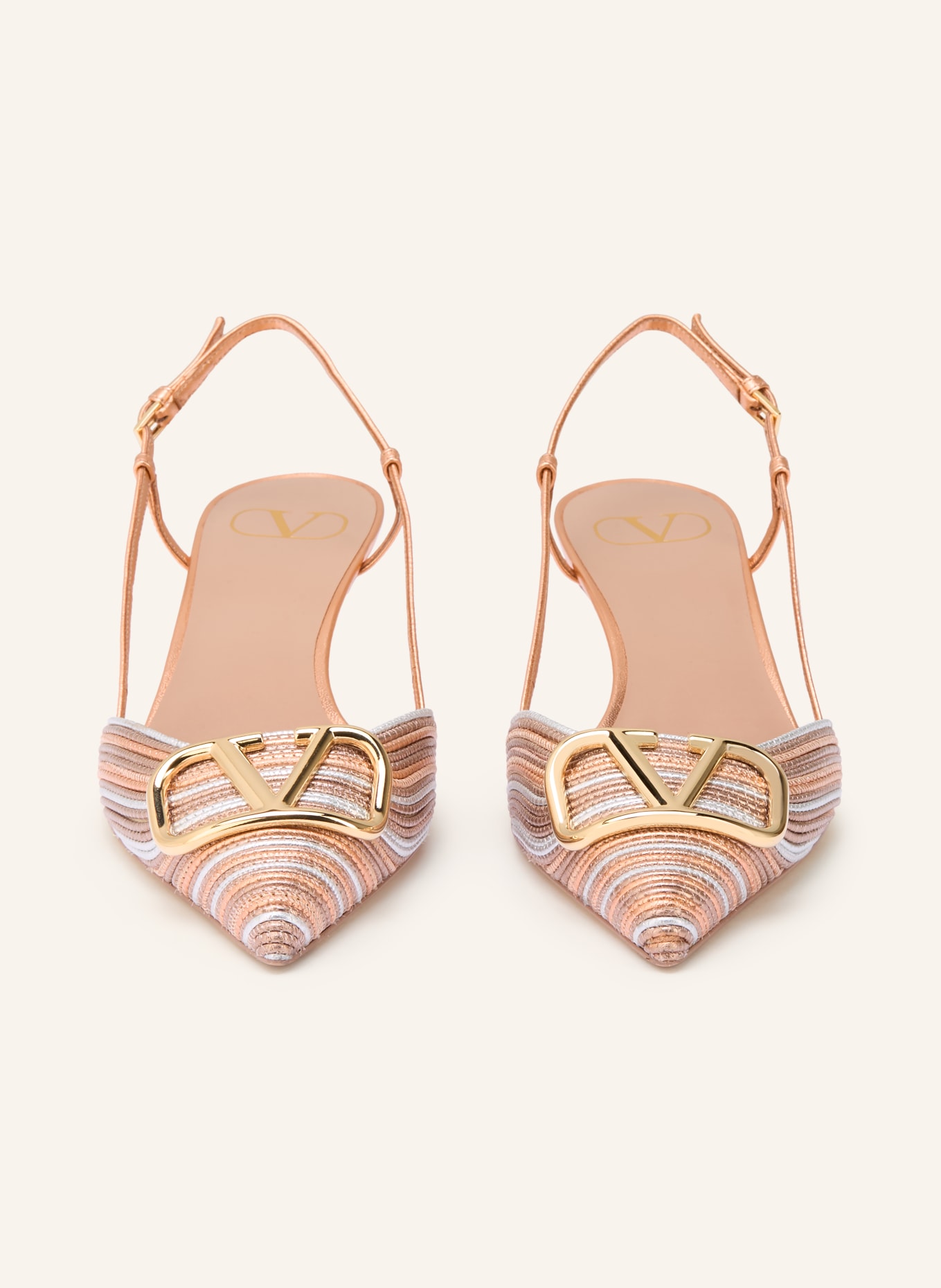 VALENTINO GARAVANI Lodičky VLOGO SIGNATURE: BARVA RŮŽOVÉHO ZLATA / STŘÍBRNÁ / ZLATÁ