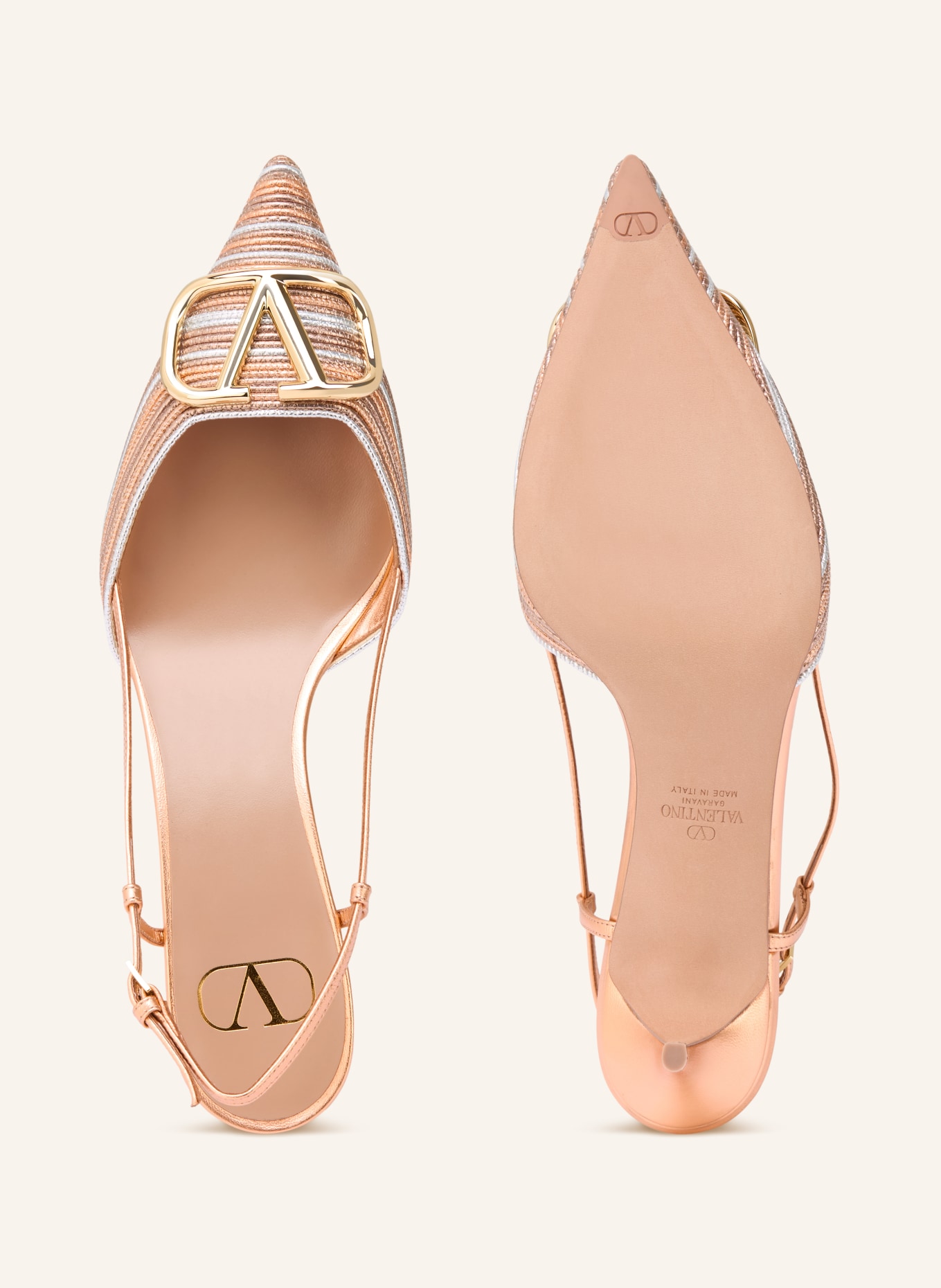 VALENTINO GARAVANI Lodičky VLOGO SIGNATURE: BARVA RŮŽOVÉHO ZLATA / STŘÍBRNÁ / ZLATÁ