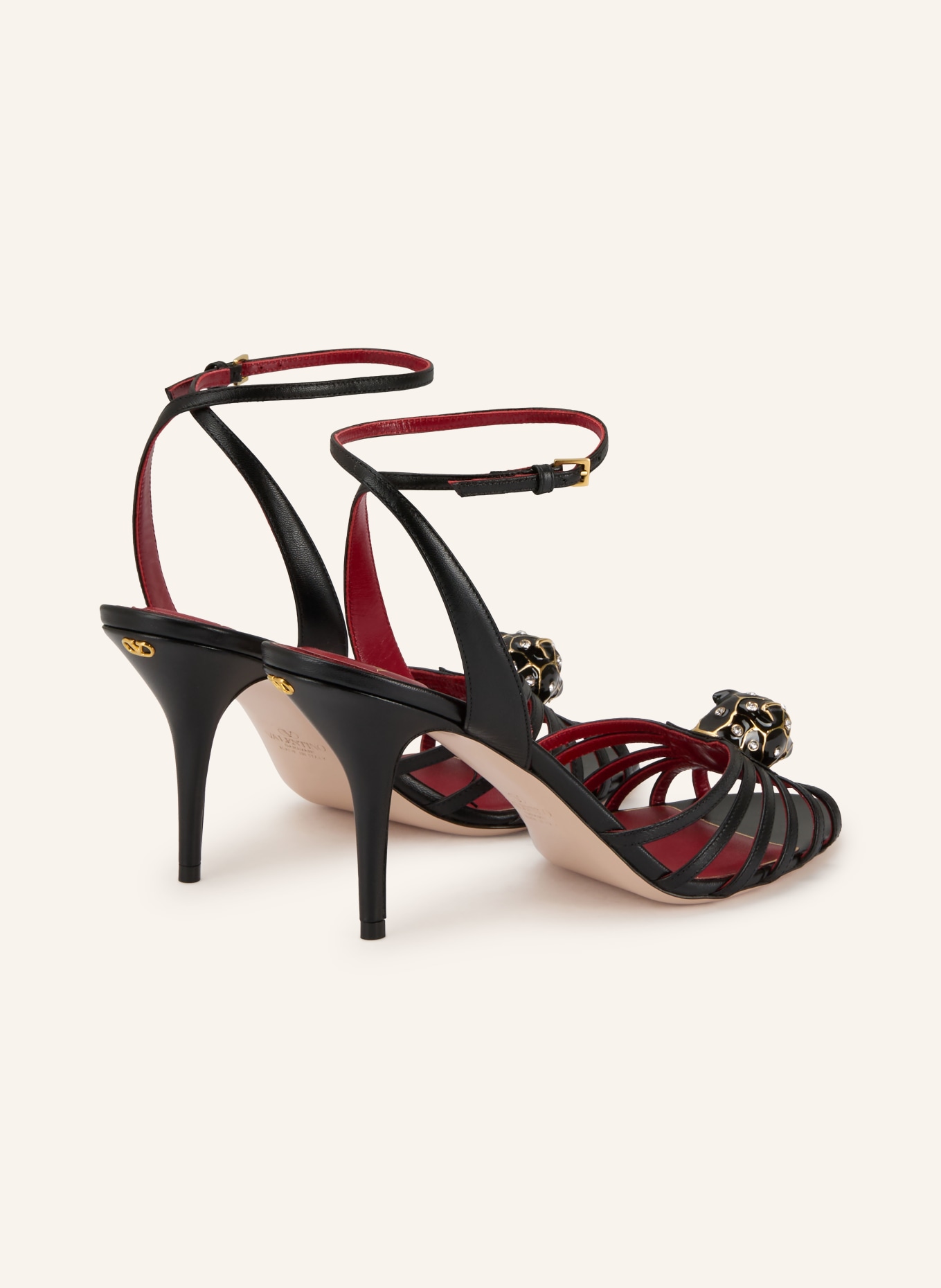 VALENTINO GARAVANI Sandaletten VALENTINO GARAVANI PAS DE CHAT mit Schmucksteinen: SCHWARZ