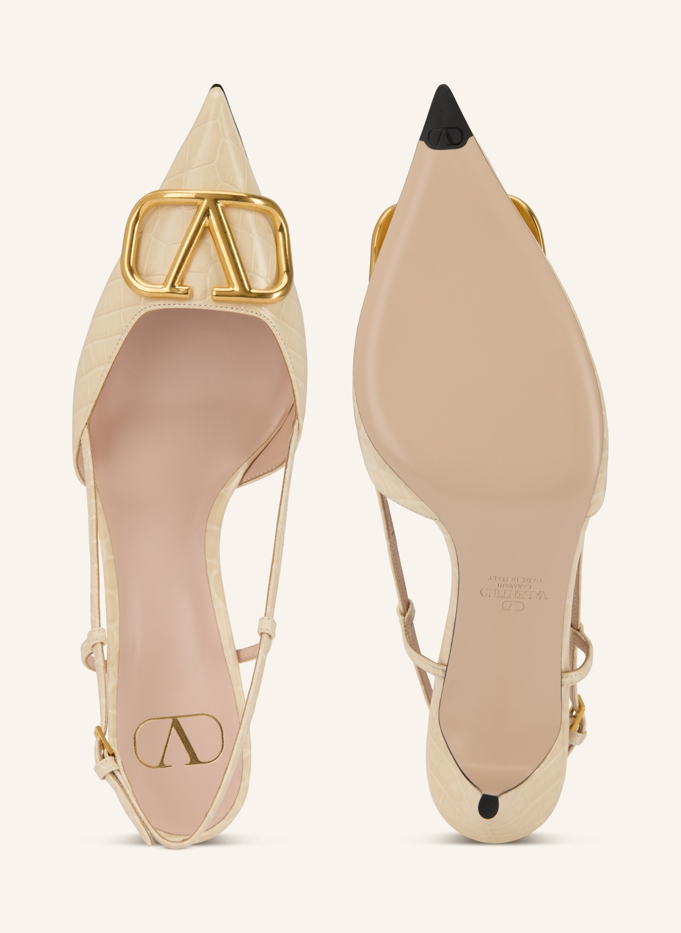 VALENTINO GARAVANI Lodičky VLOGO SIGNATURE: KRÉMOVÁ