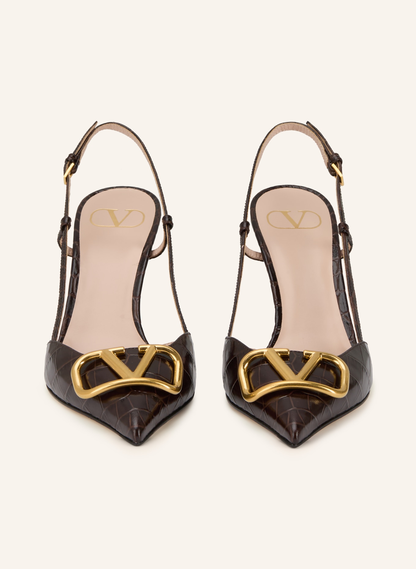 VALENTINO GARAVANI Lodičky VLOGO SIGNATURE: TMAVĚ HNĚDÁ