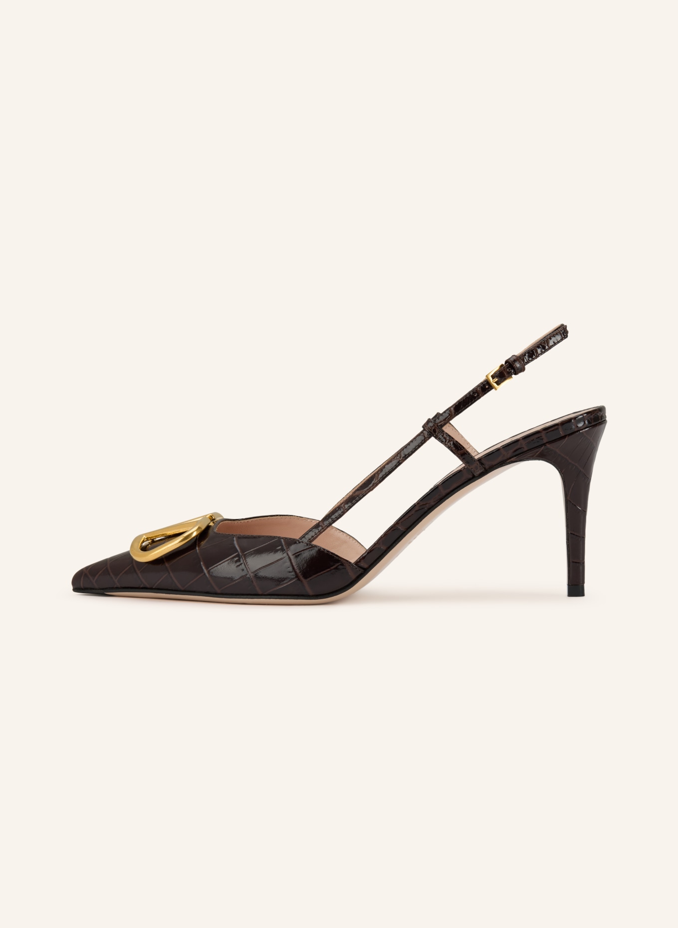 VALENTINO GARAVANI Lodičky VLOGO SIGNATURE: TMAVĚ HNĚDÁ