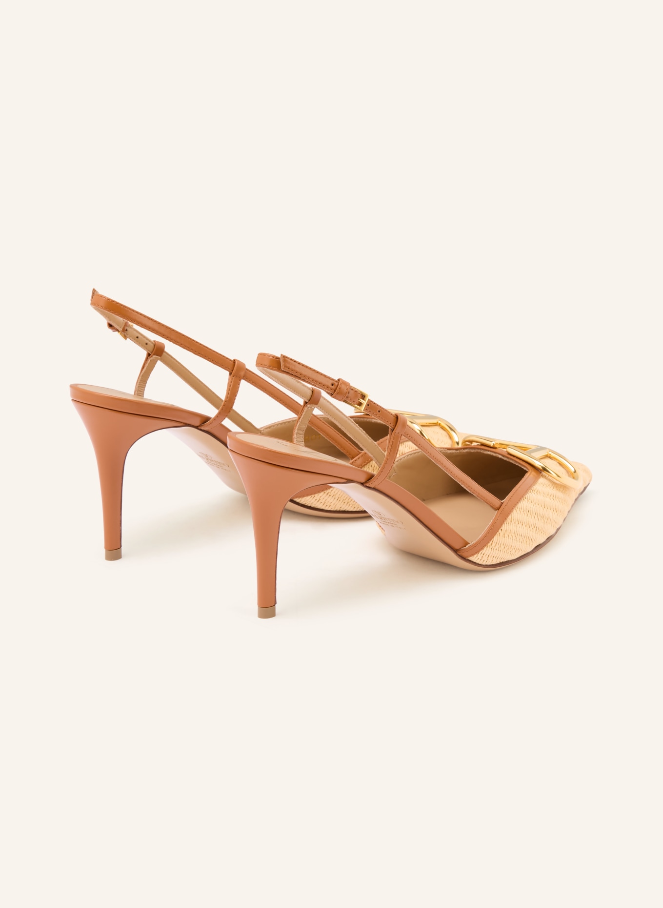 VALENTINO GARAVANI Slingpumps: BEIGE / COGNAC