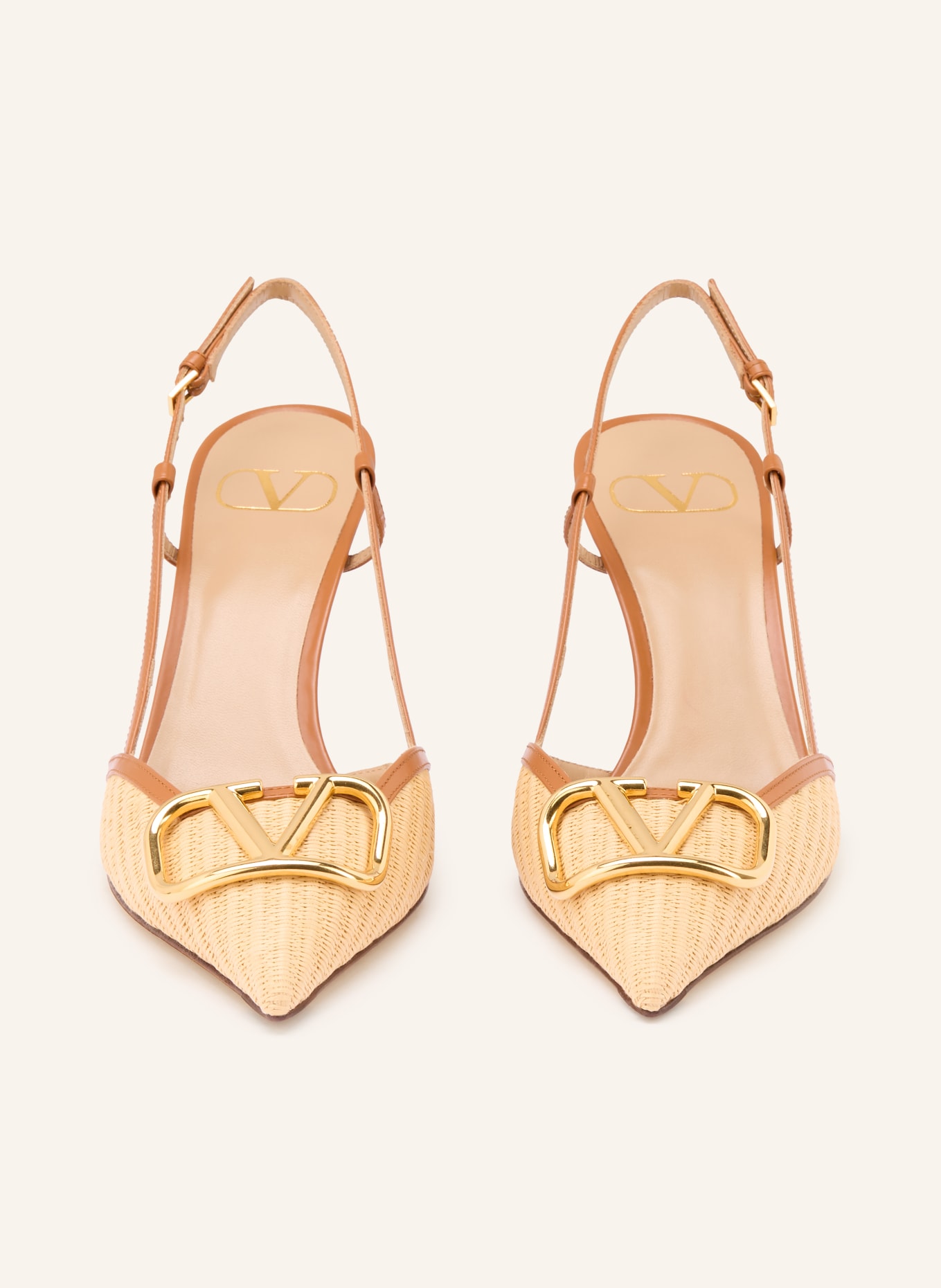 VALENTINO GARAVANI Slingpumps: BEIGE / COGNAC