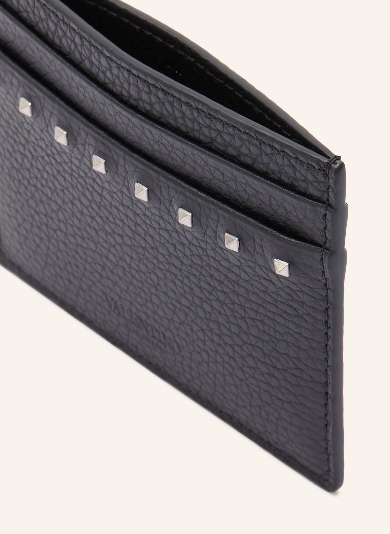 VALENTINO GARAVANI Kartenetui ROCKSTUD mit Nieten: SCHWARZ
