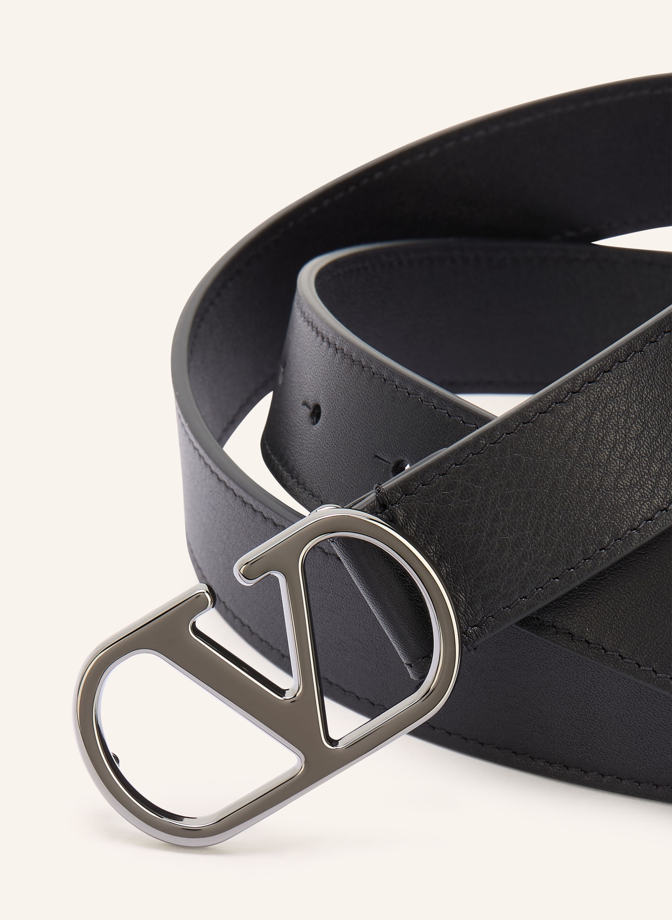 VALENTINO GARAVANI Leather belt VLOGO SIGNATURE: BLACK