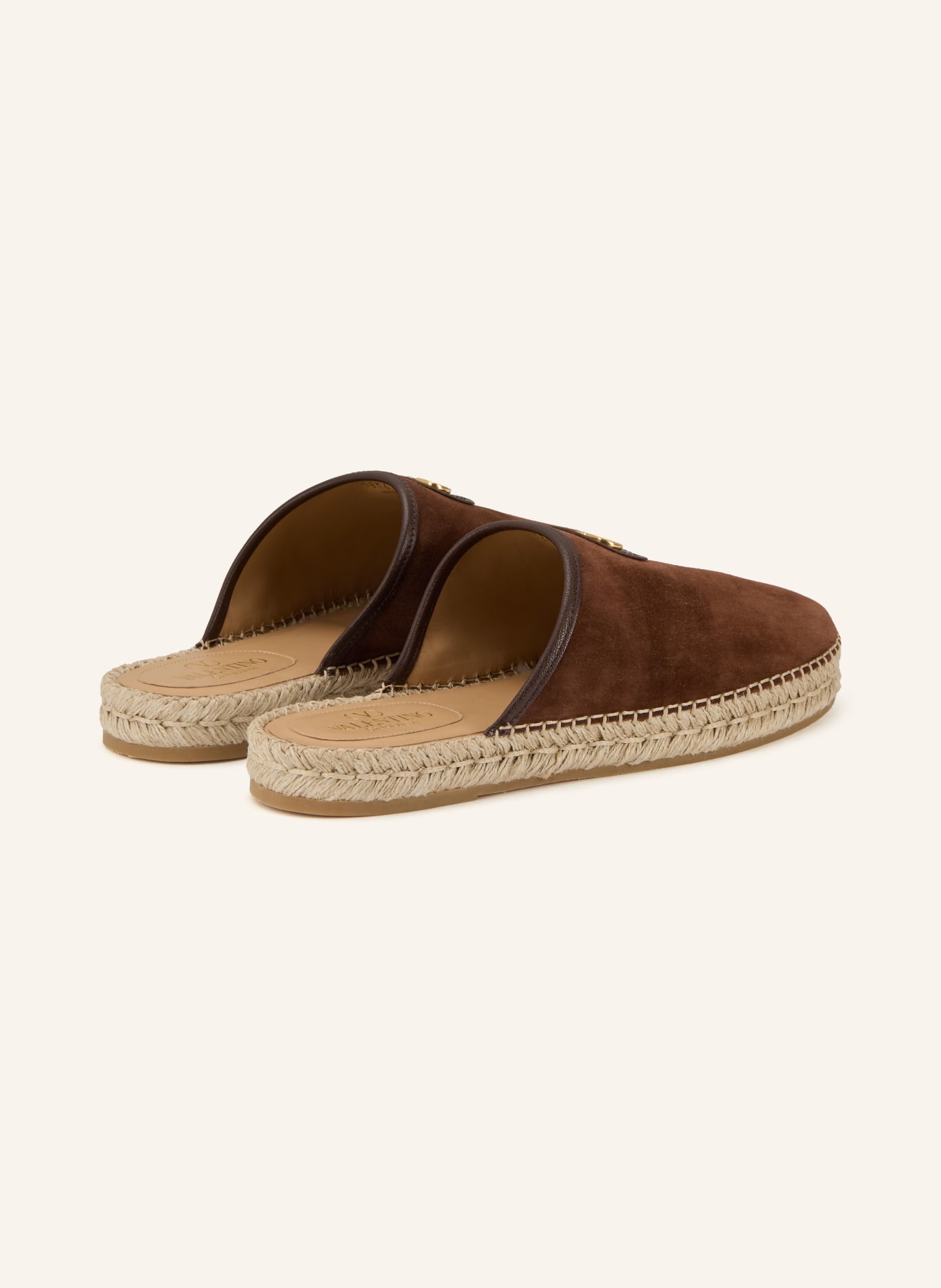 VALENTINO GARAVANI Pantoletten PALM AVENUE: BRAUN / GOLD