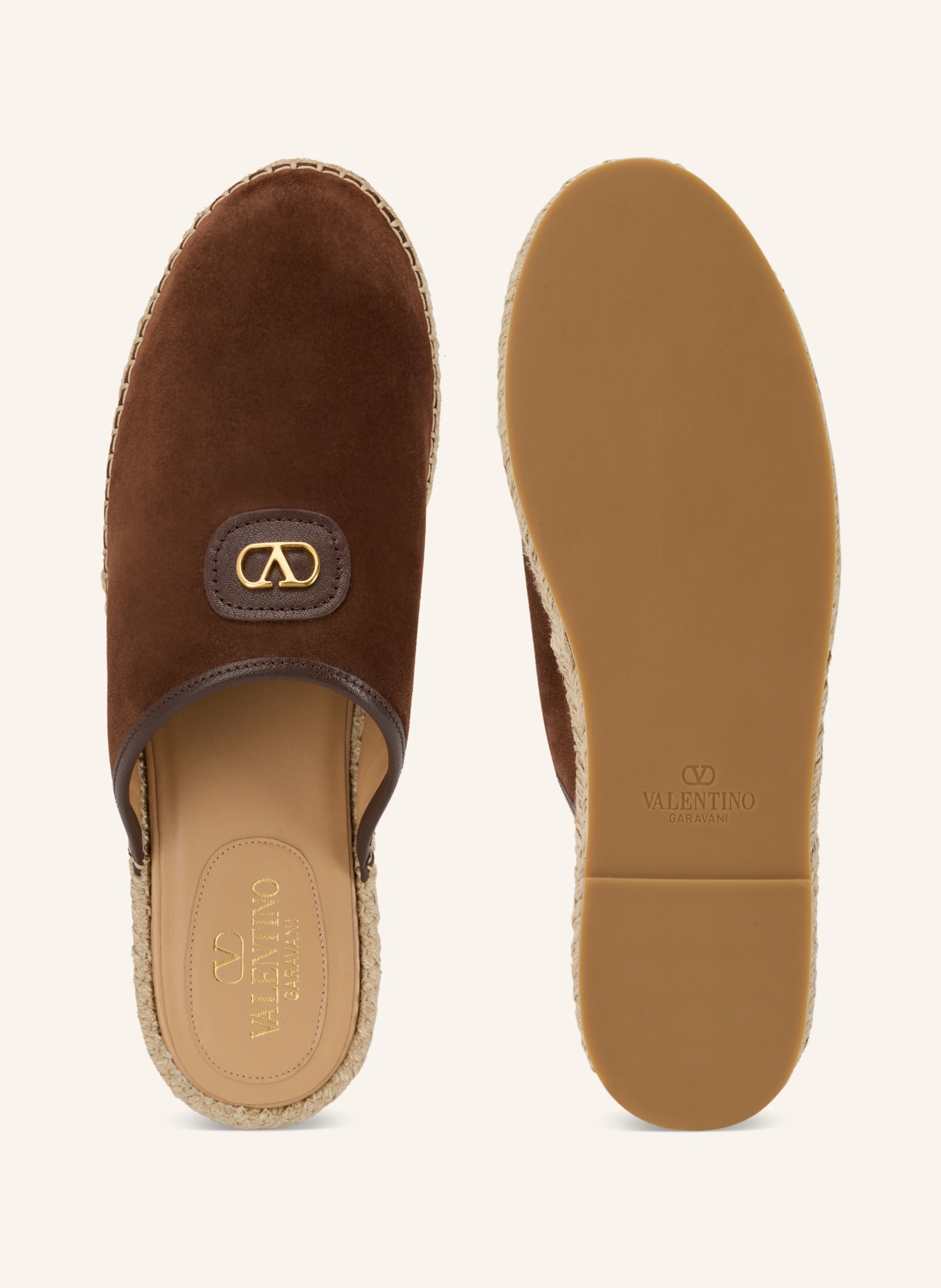 VALENTINO GARAVANI Pantoletten PALM AVENUE: BRAUN / GOLD