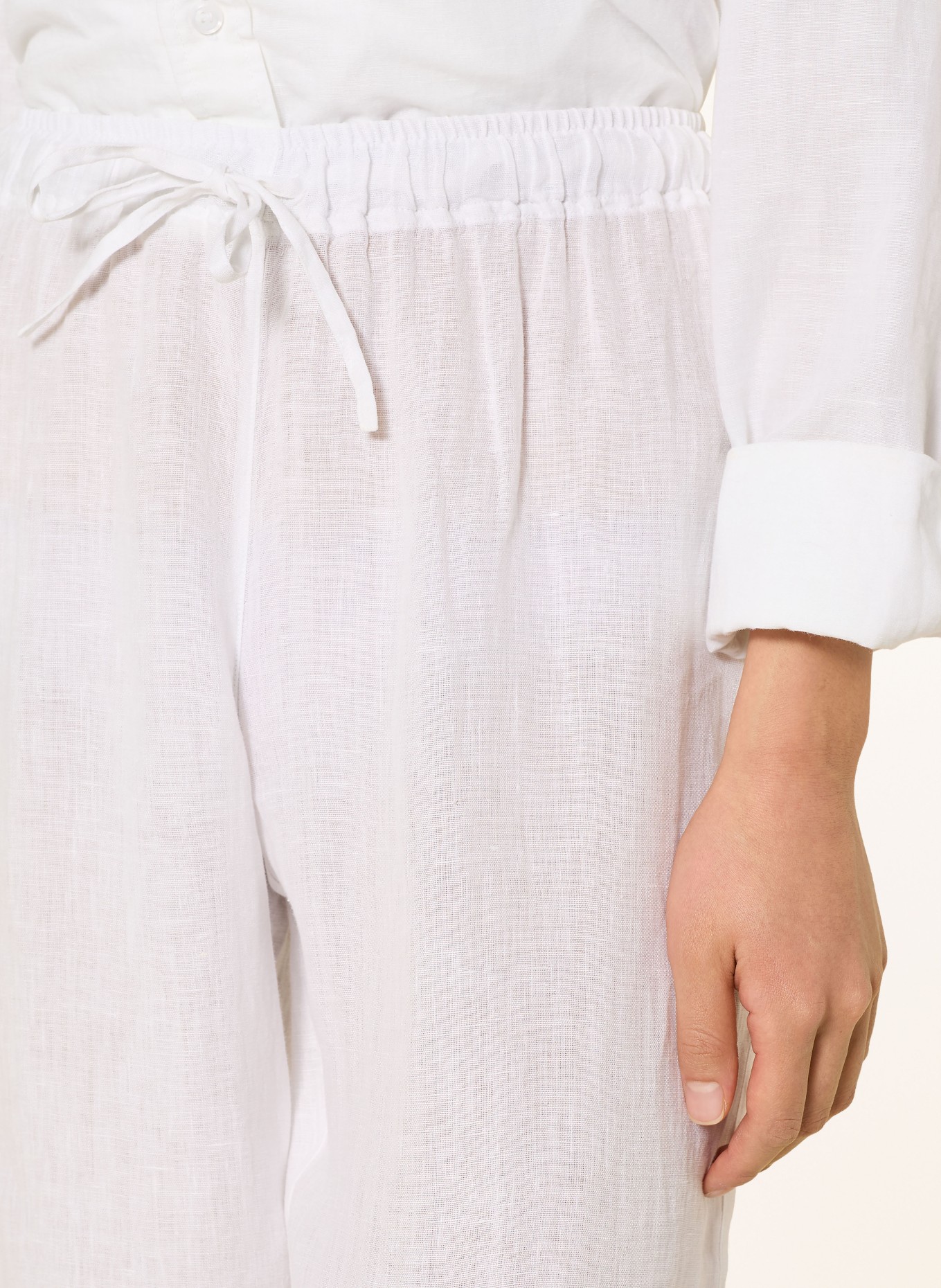 120%lino spodnie lniane: BIAŁY