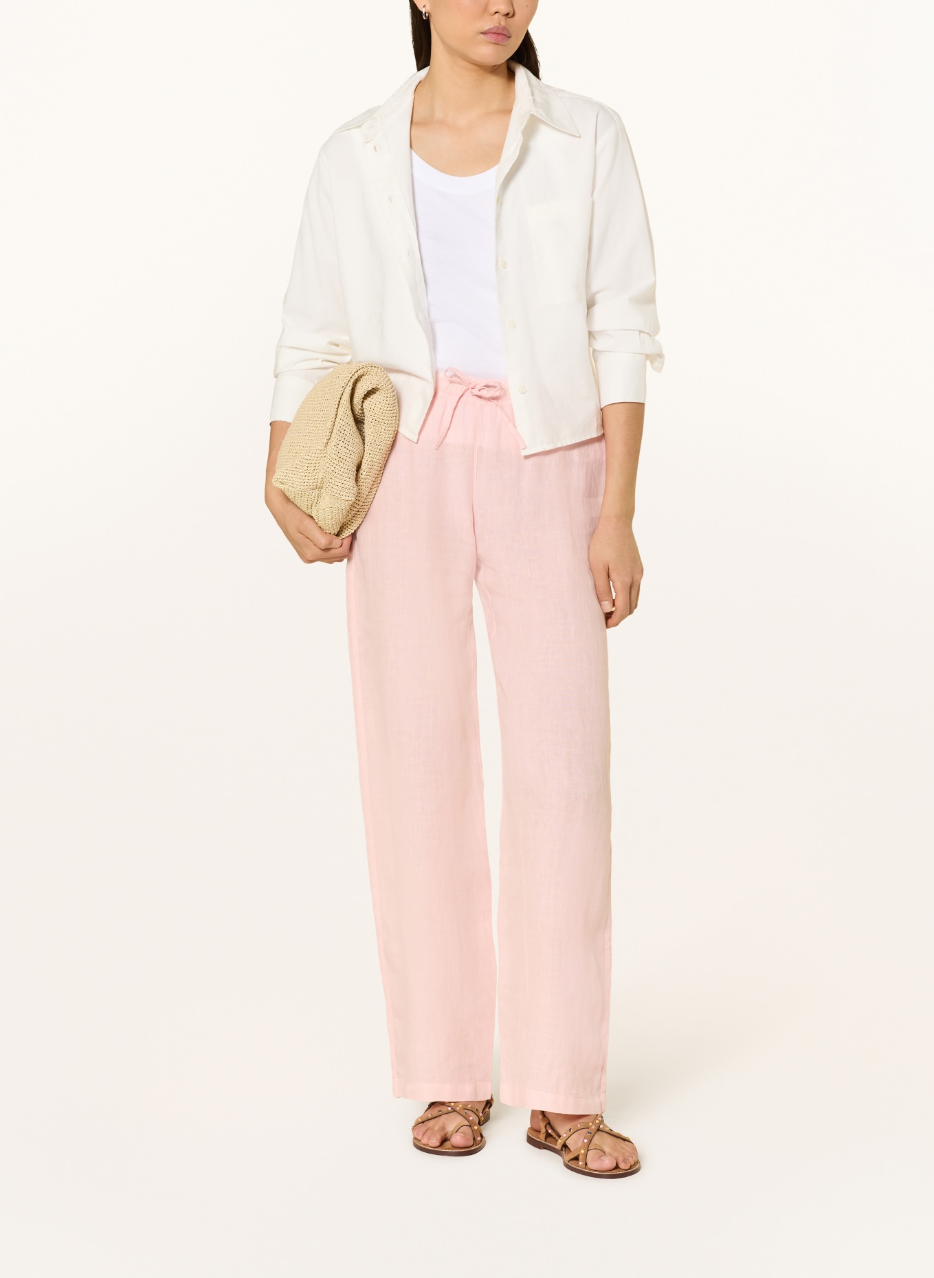 120%lino spodnie lniane: RÓŻOWY