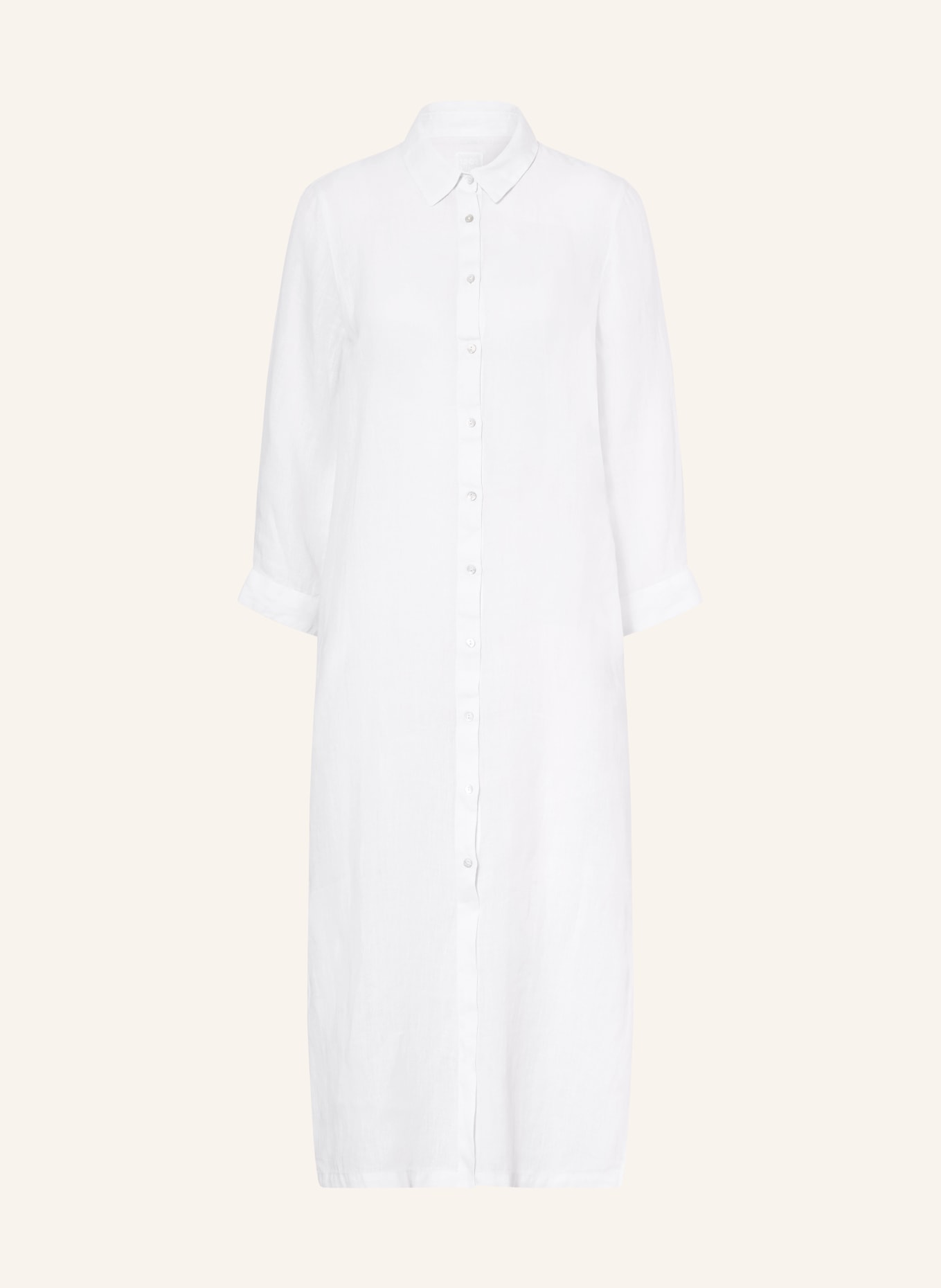 120%lino Hemdblusenkleid aus Leinen: WEISS