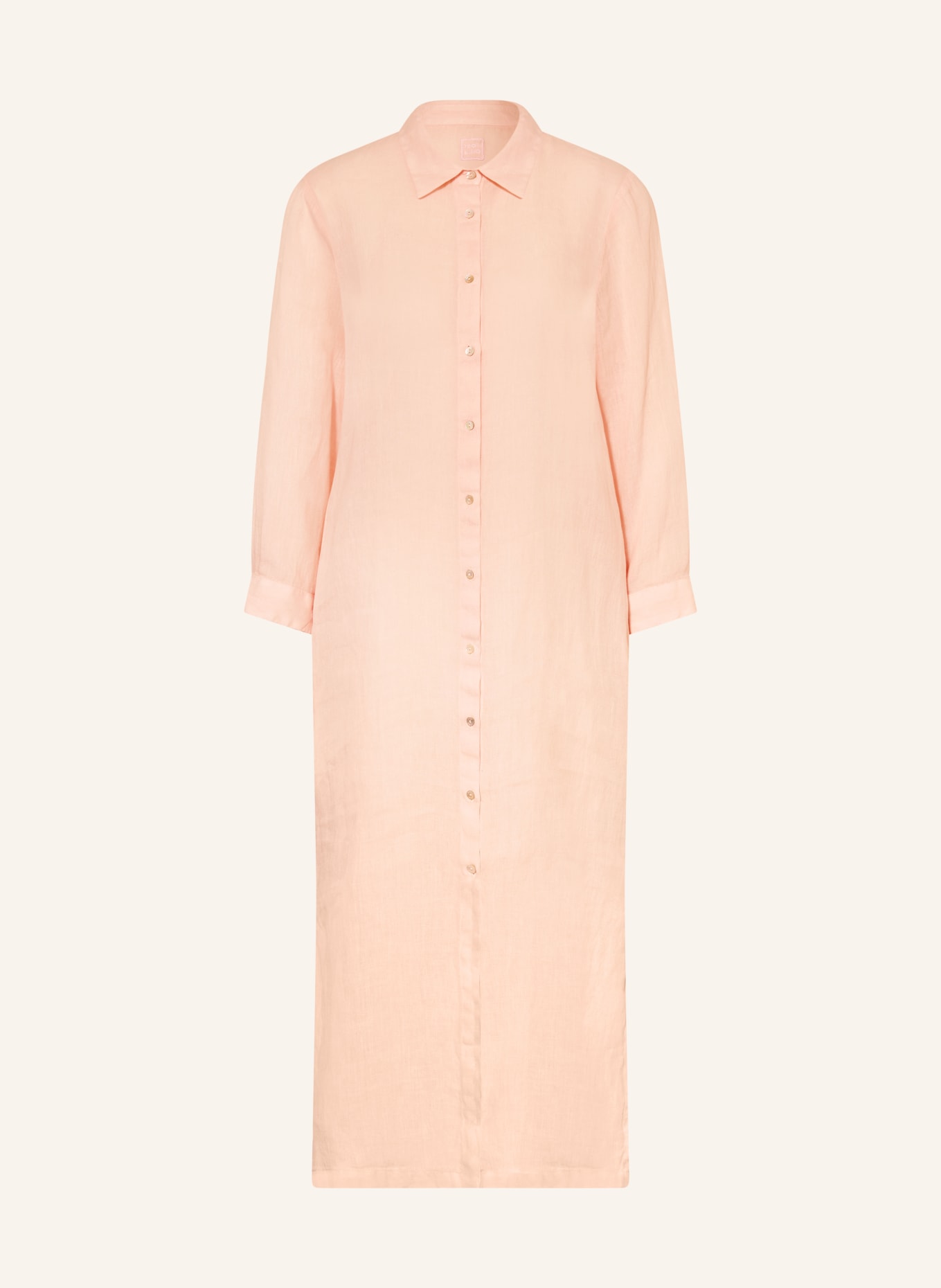 120%lino Lněné šaty s košilovým střihem: RŮŽOVÁ