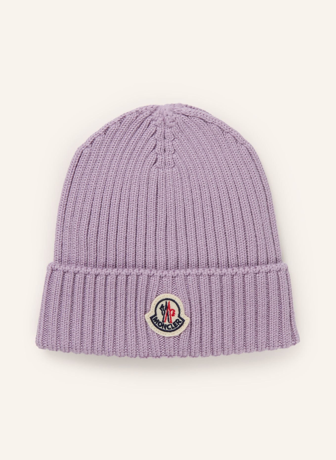 MONCLER enfant Mütze: HELLLILA / BEIGE / DUNKELBLAU