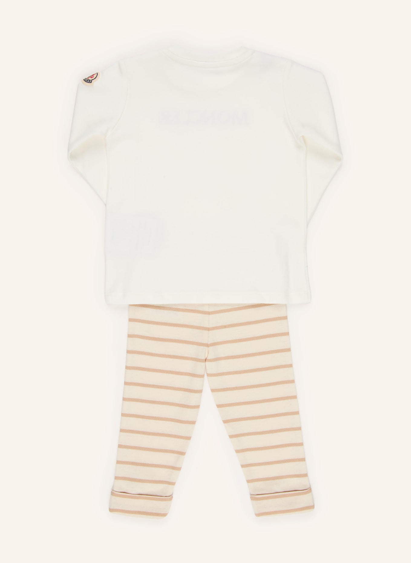 MONCLER enfant Set: Hose, Longsleeve und Mütze: CREME / BEIGE